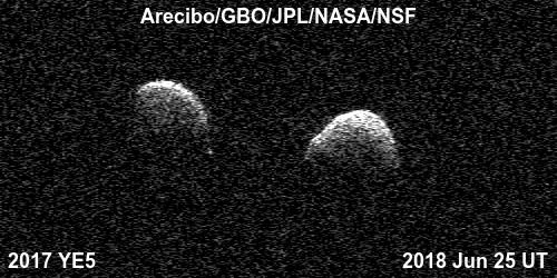 Bi-static Radar Images of the Binary Asteroid 2017 YE5