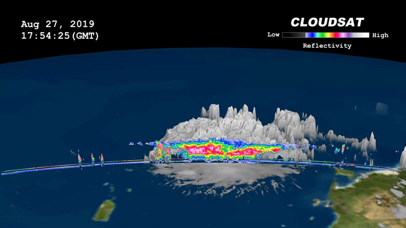 NASA's CloudSat Images Dorian in 3D