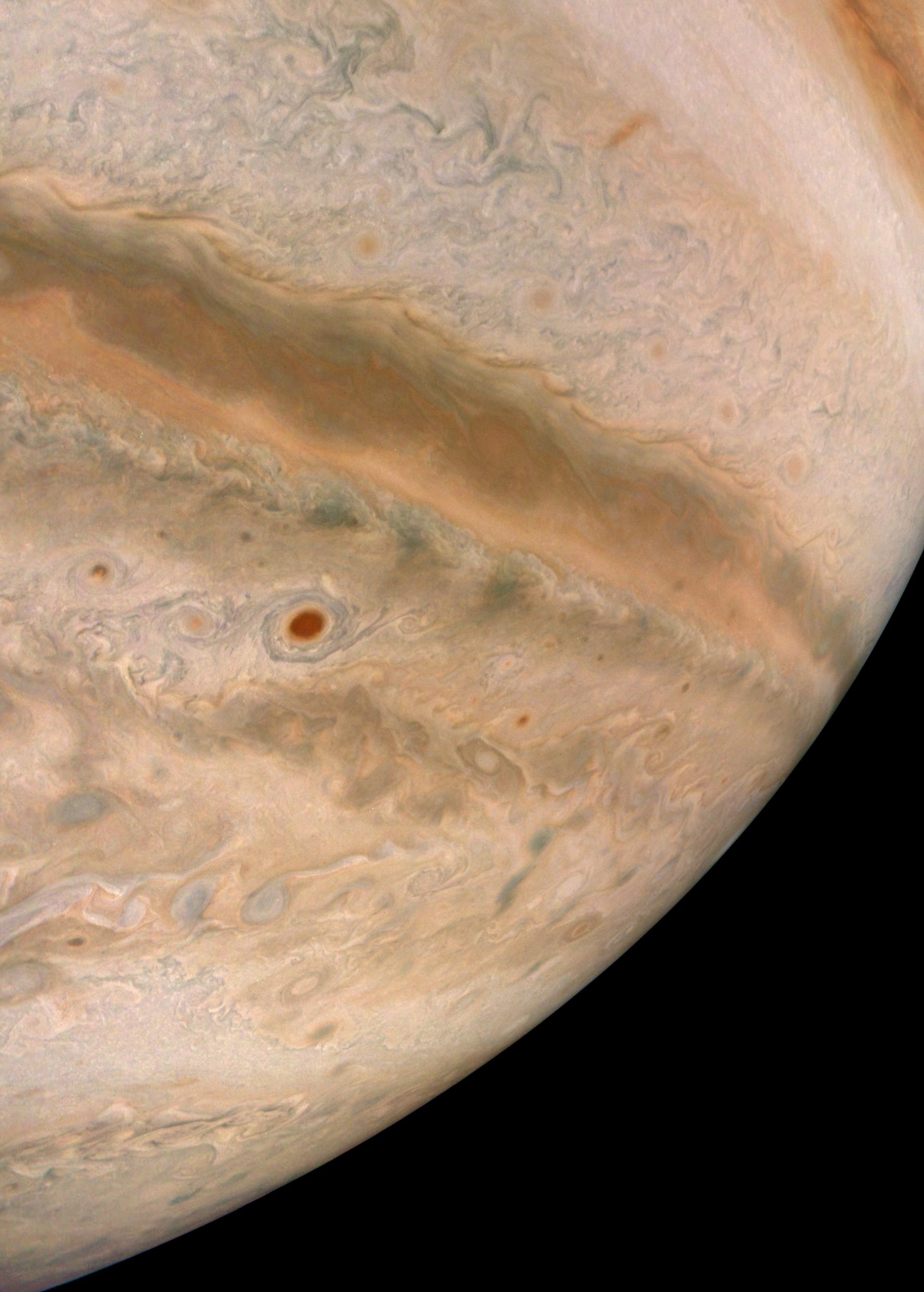 Mocha Swirls in Jupiter's Turbulent Atmosphere