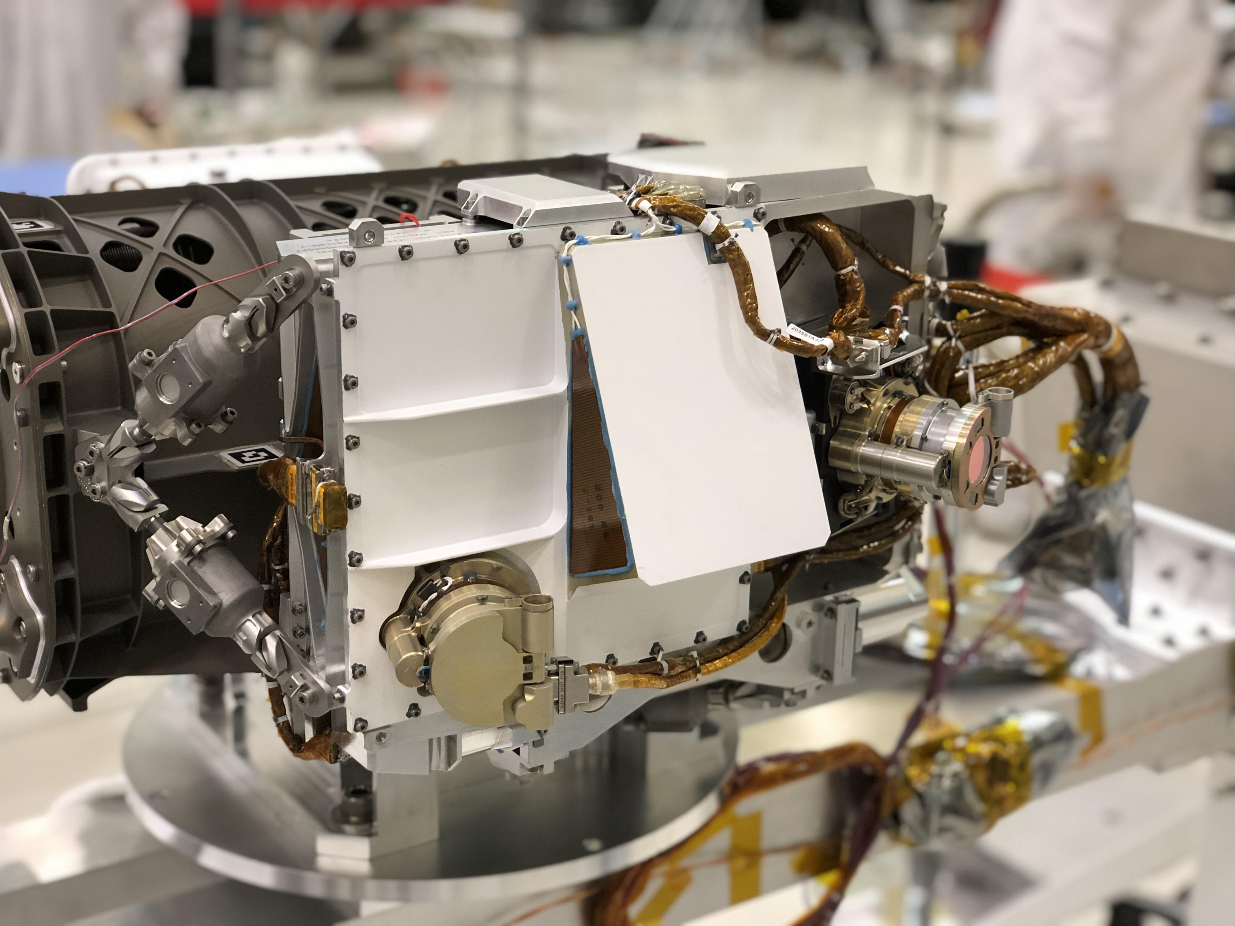 Close-up of NASA's Mars 2020 Rover's SHERLOC Instrument