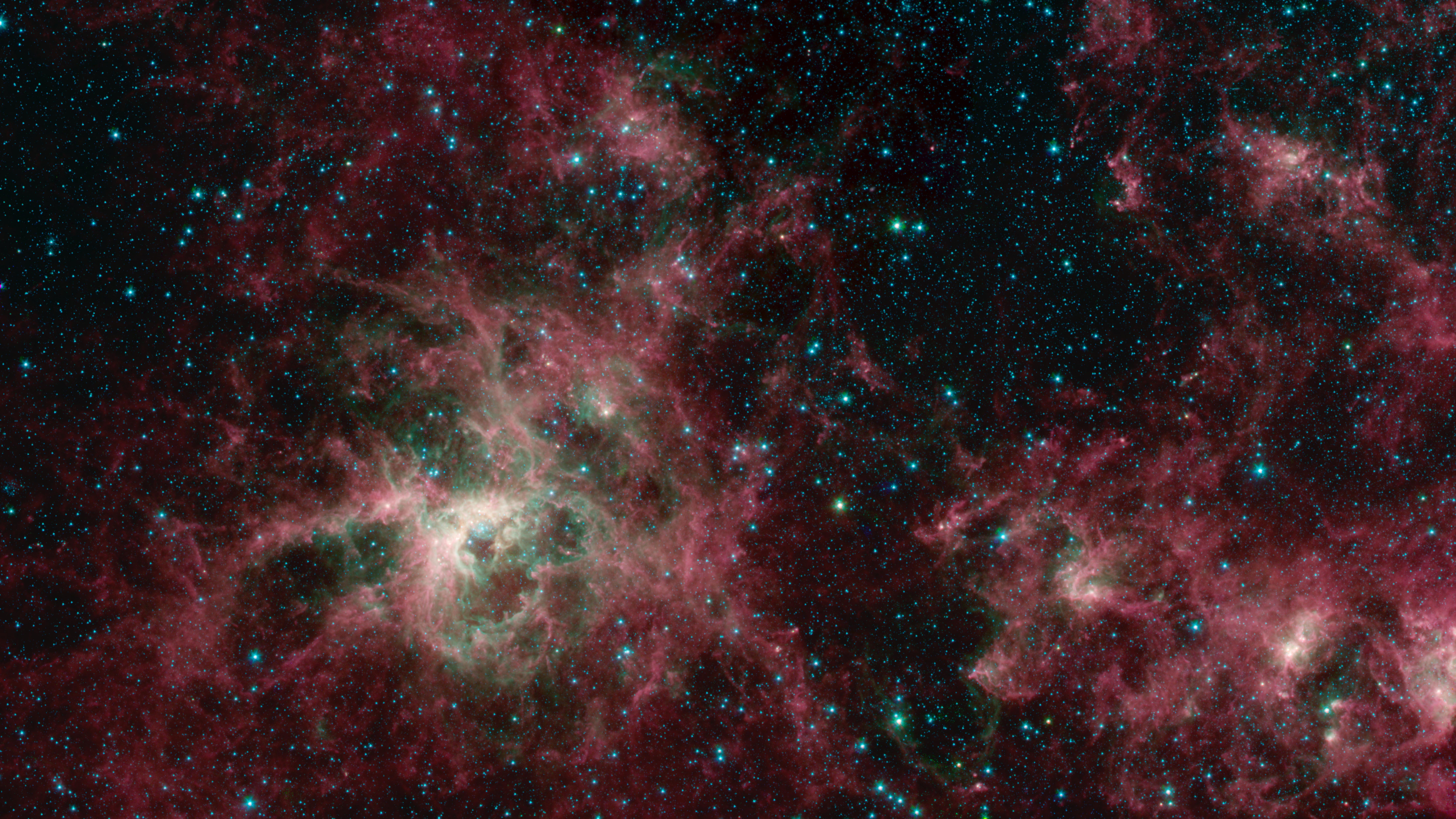 Tarantula Nebula Spitzer 3-Color Image