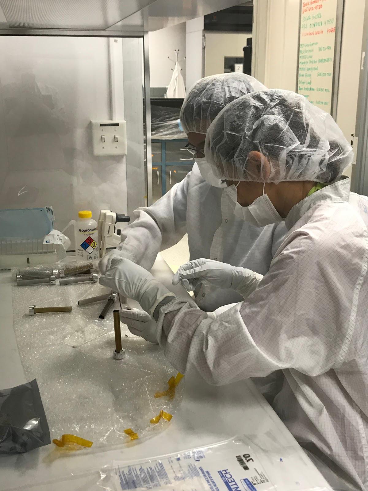 Swabbing Perseverance Sample Tubes