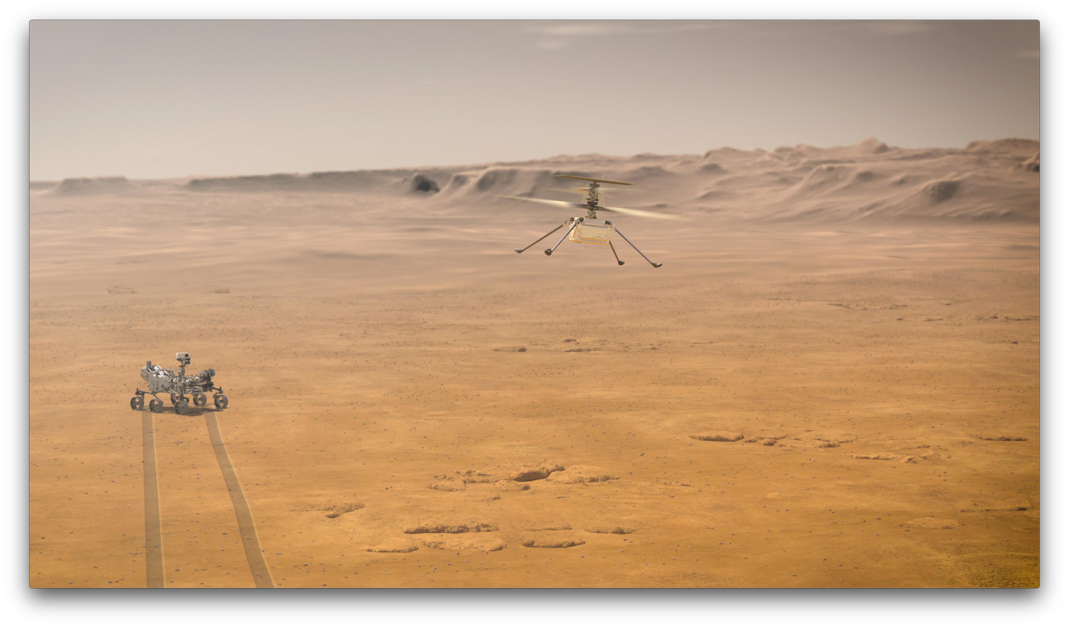 A Mars Rover and a Mars Flyer (Artist's Concept)