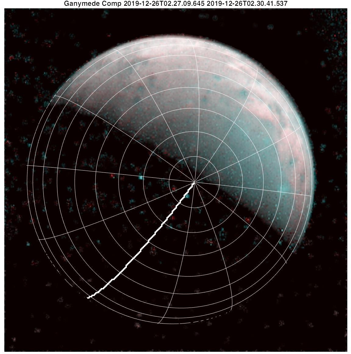 Ganymede's North Pole with Gridlines