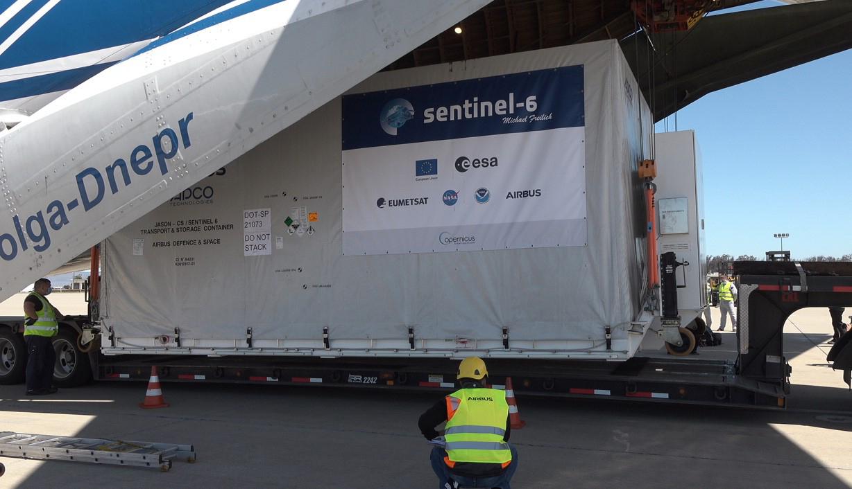 Sentinel-6 Michael Freilich Arrives at Vandenberg Air Force Base