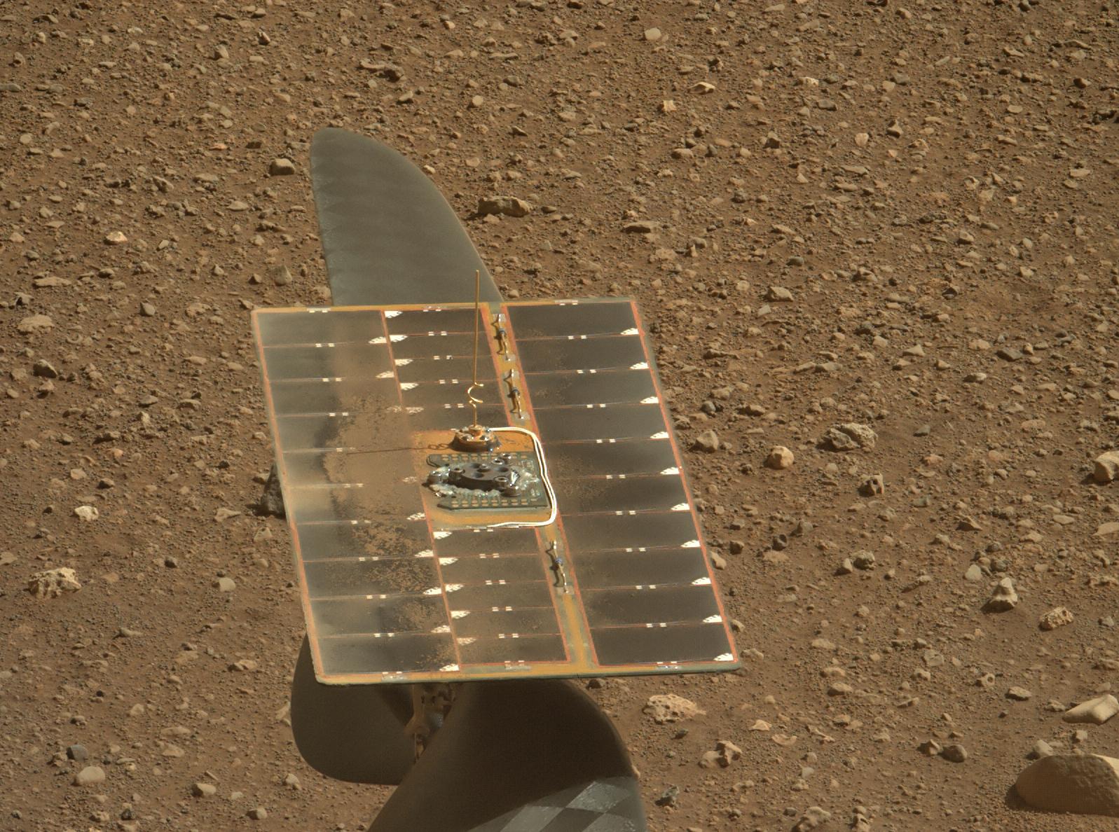Mars Helicopter's Solar Array as Seen by Perseverance's Mastcam-Z