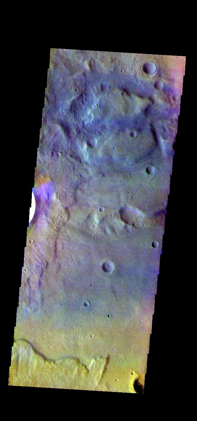 Terra Sirenum Crater - False Color