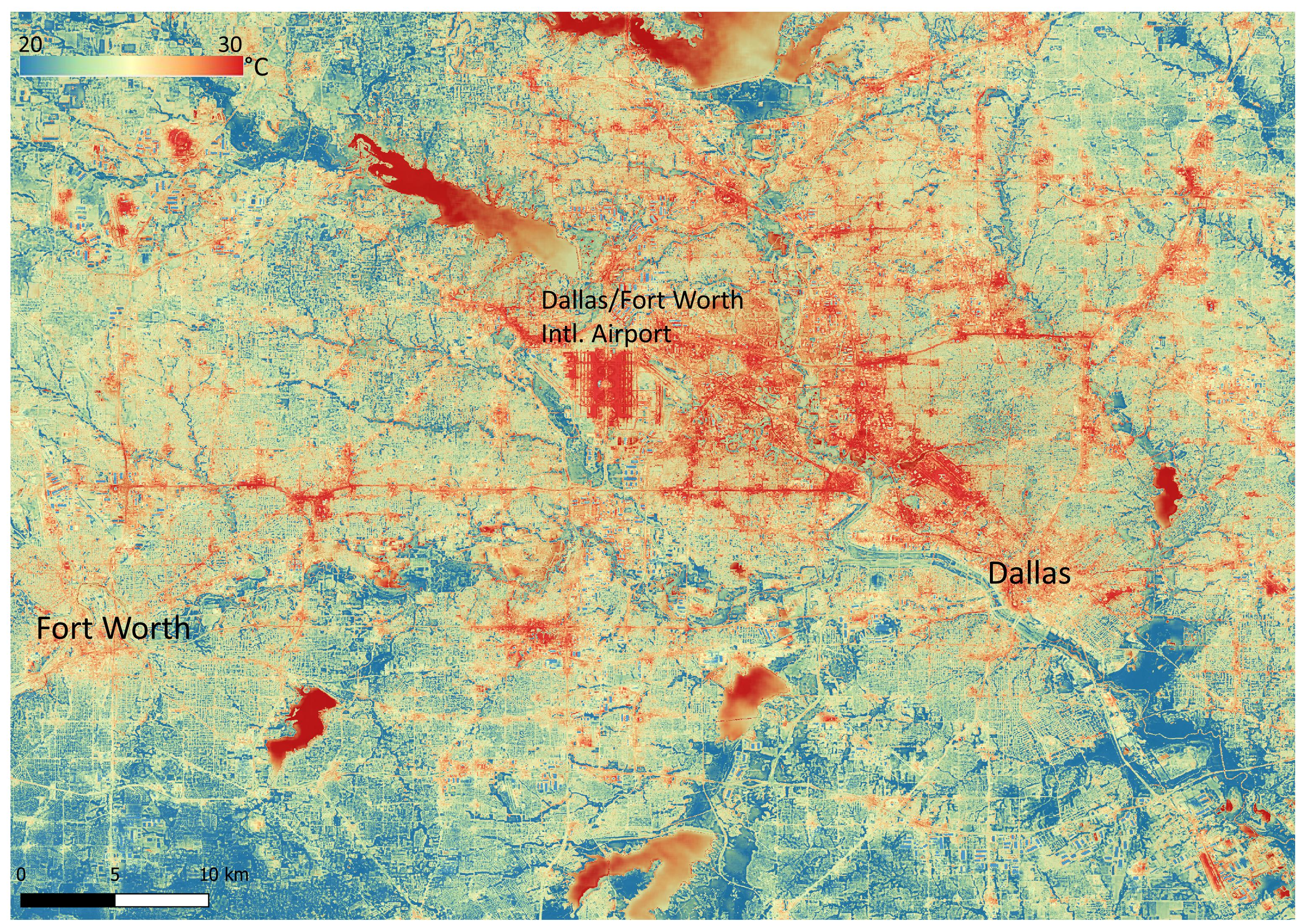 NASA's ECOSTRESS Shows Heat in Dallas and Fort Worth