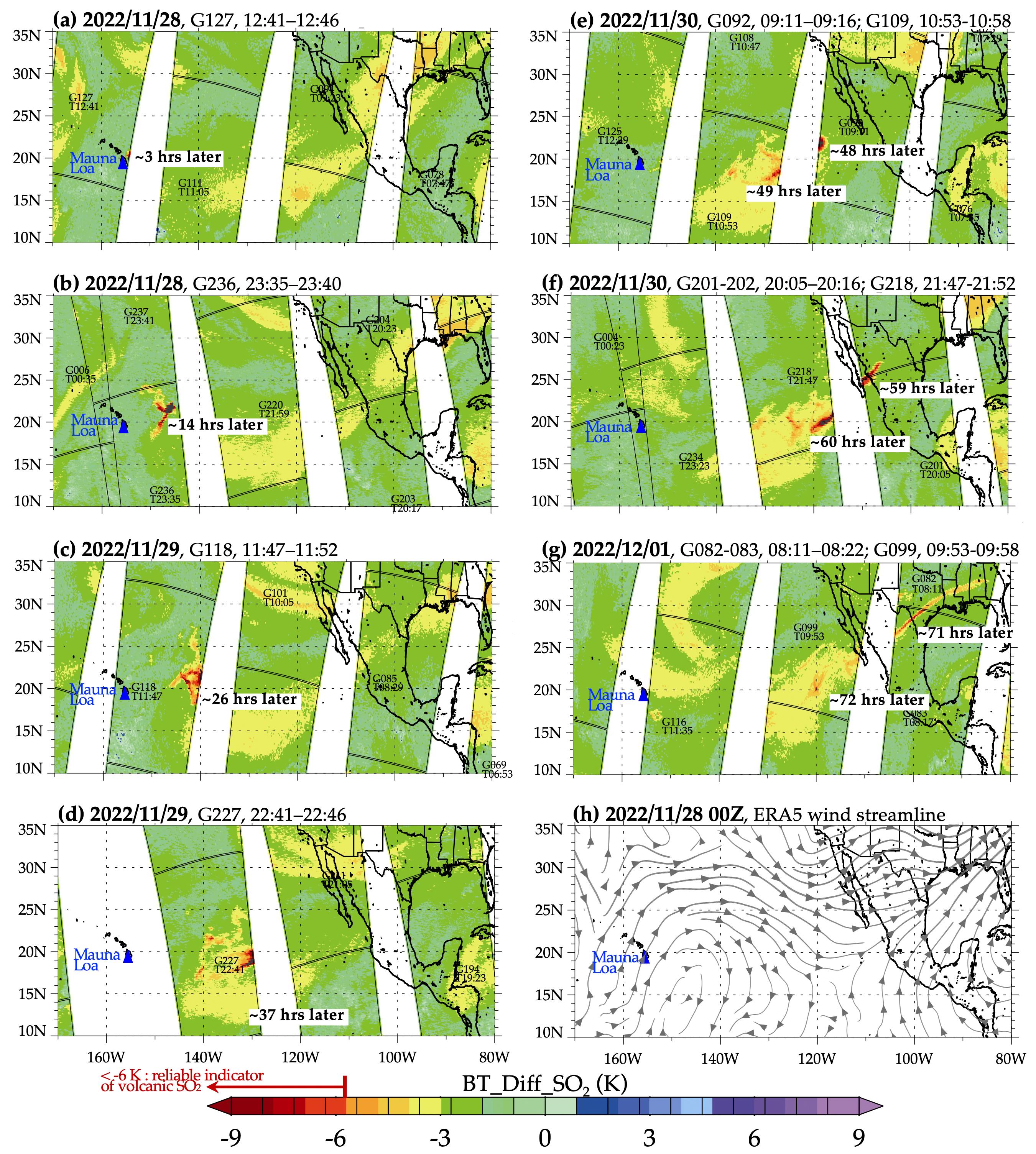 NASA's AIRS Instrument Tracks Volcanic Sulfur Dioxide Plume from Mauna Loa Eruption