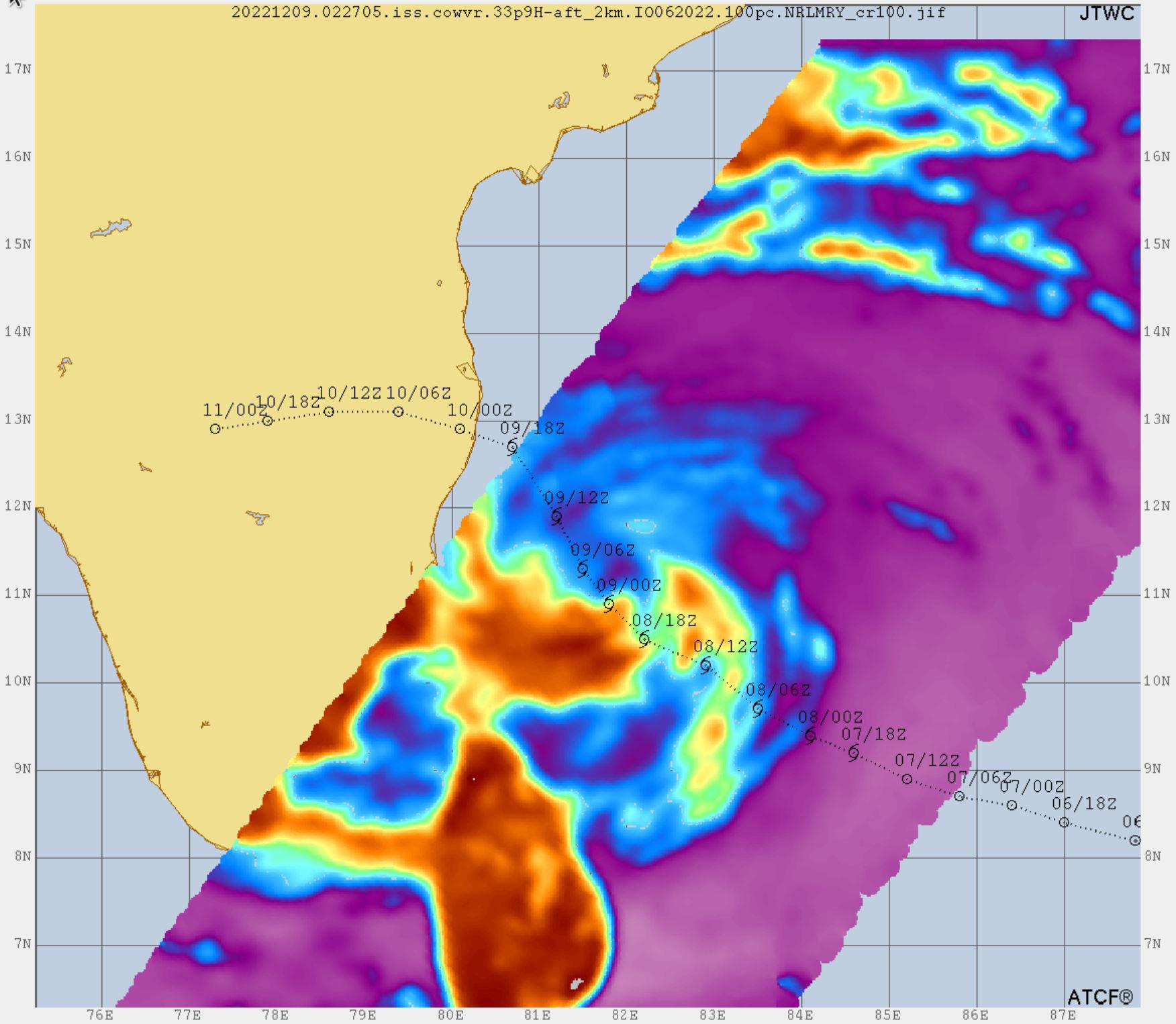 COWVR, TEMPEST Track Tropical Cyclone Mandous