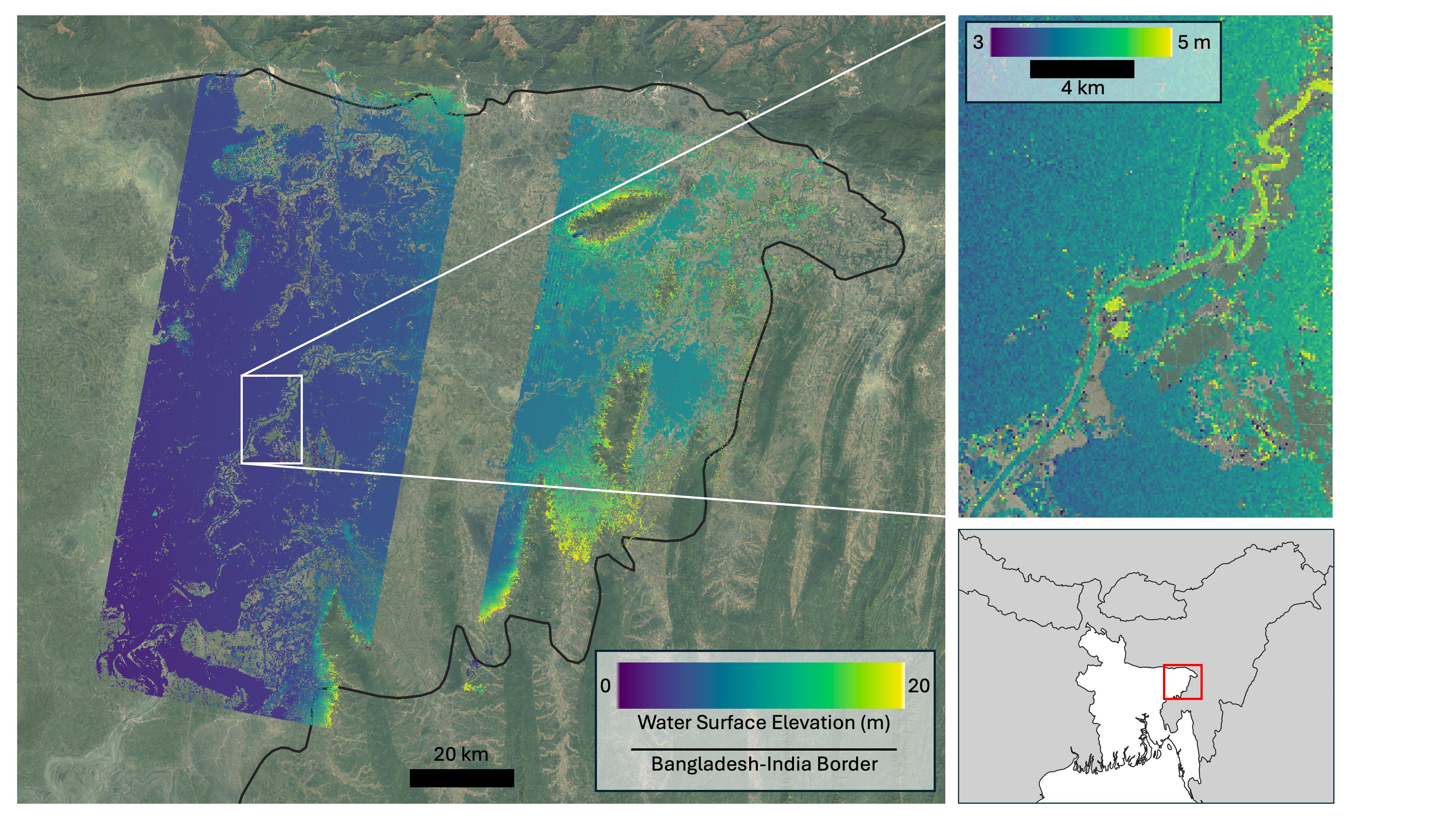 SWOT Captures Flooding in Bangladesh