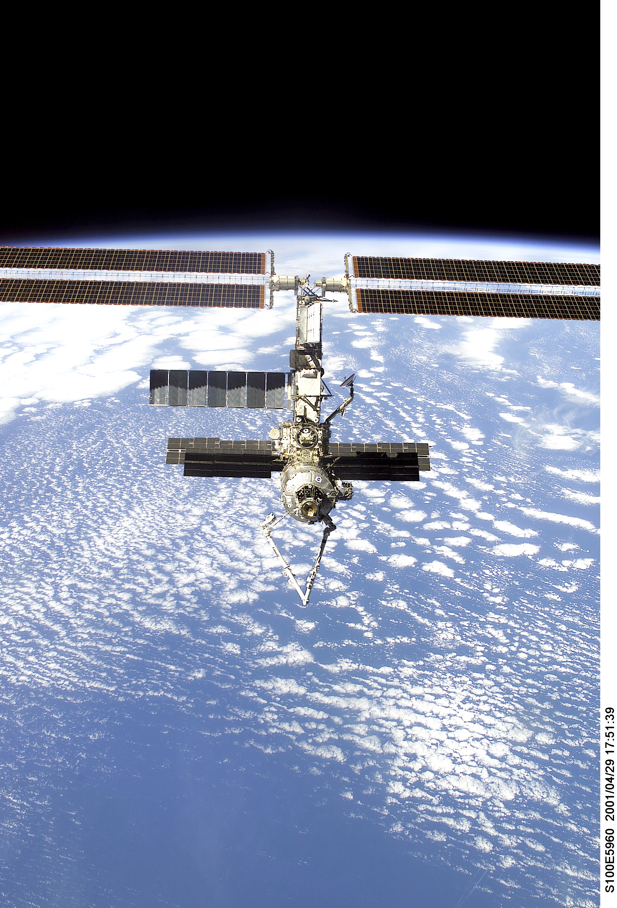 View of the ISS taken during final flyaround of STS-100