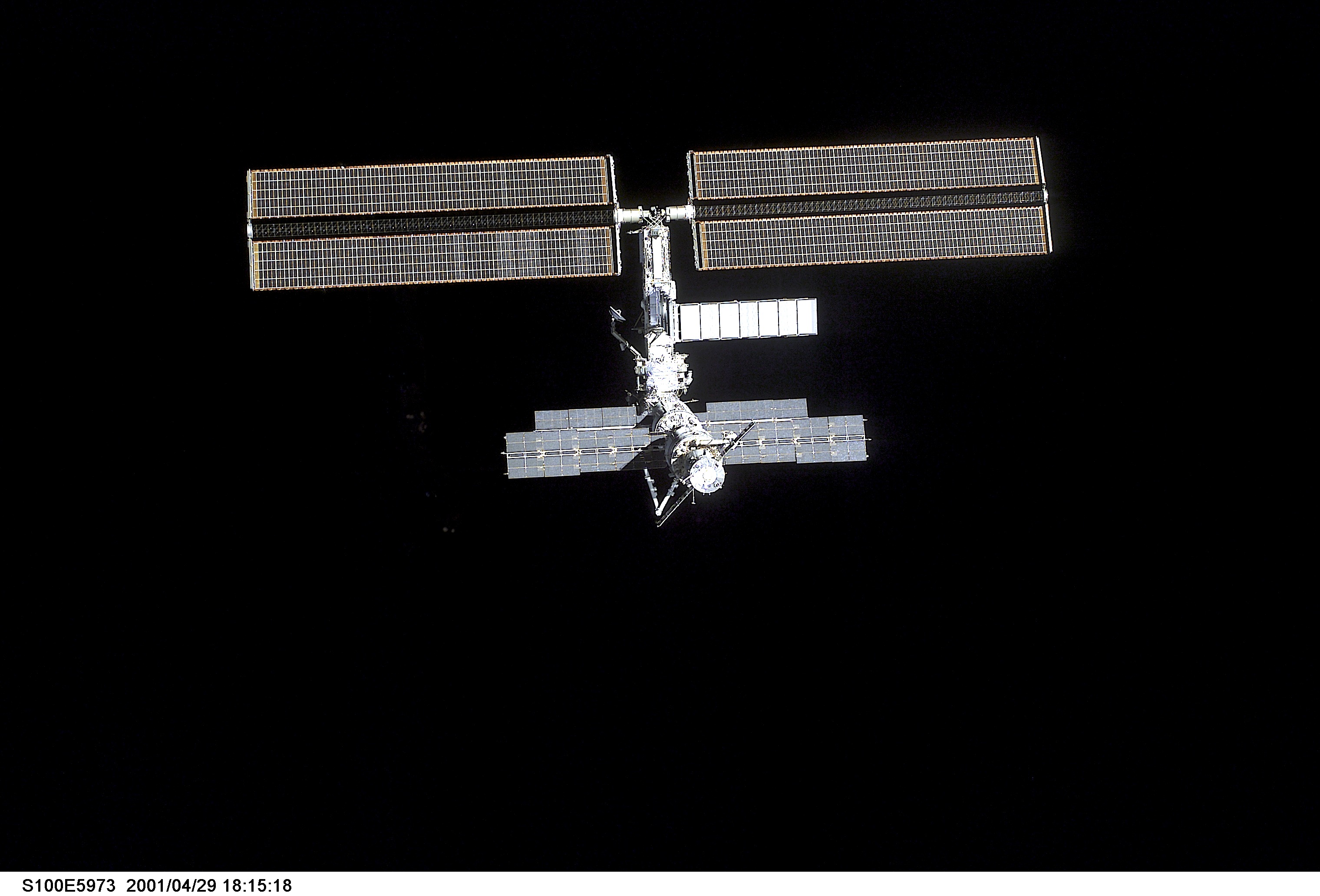 View of the ISS taken during final flyaround of STS-100