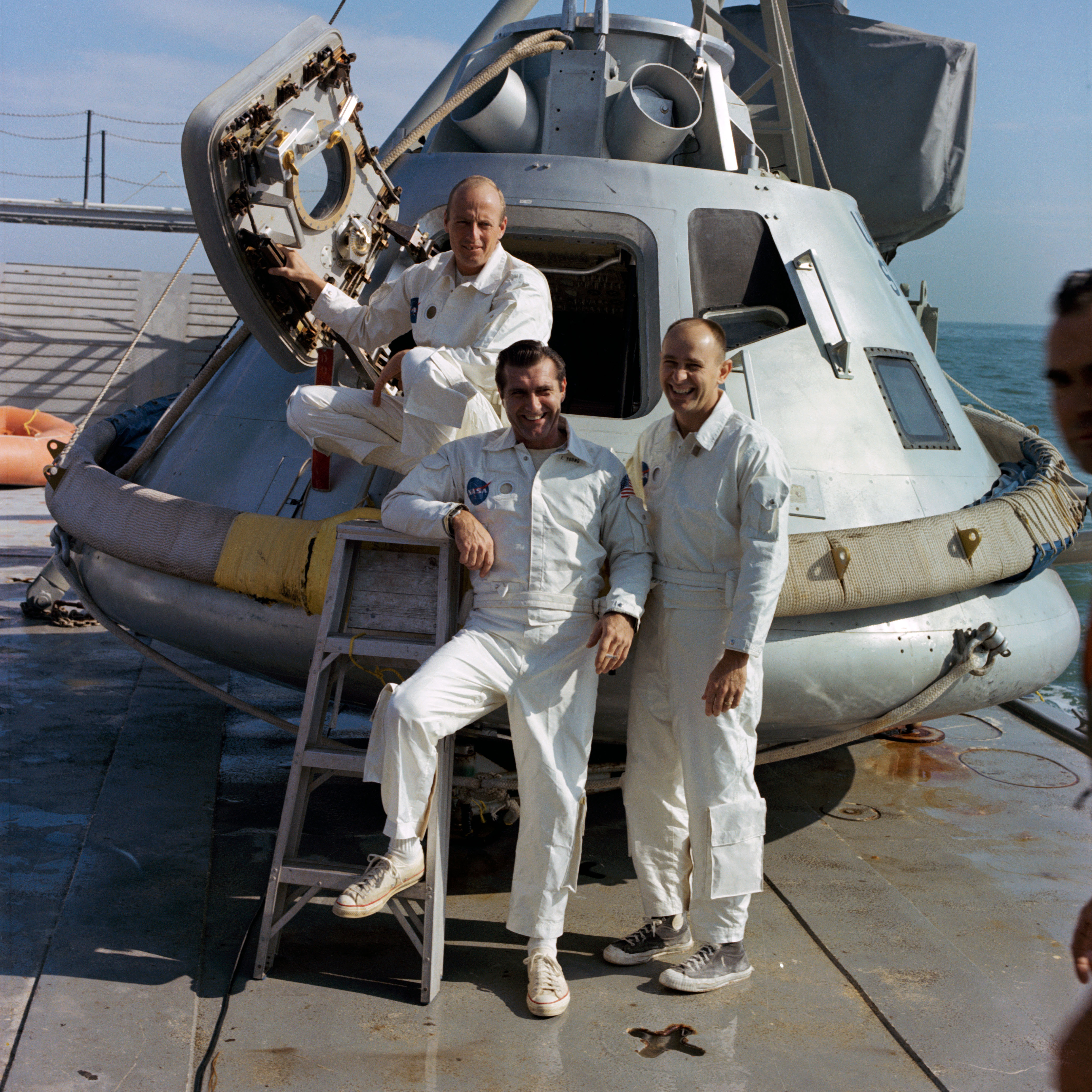 Apollo 9 backup crew on "Retriever"-Ships