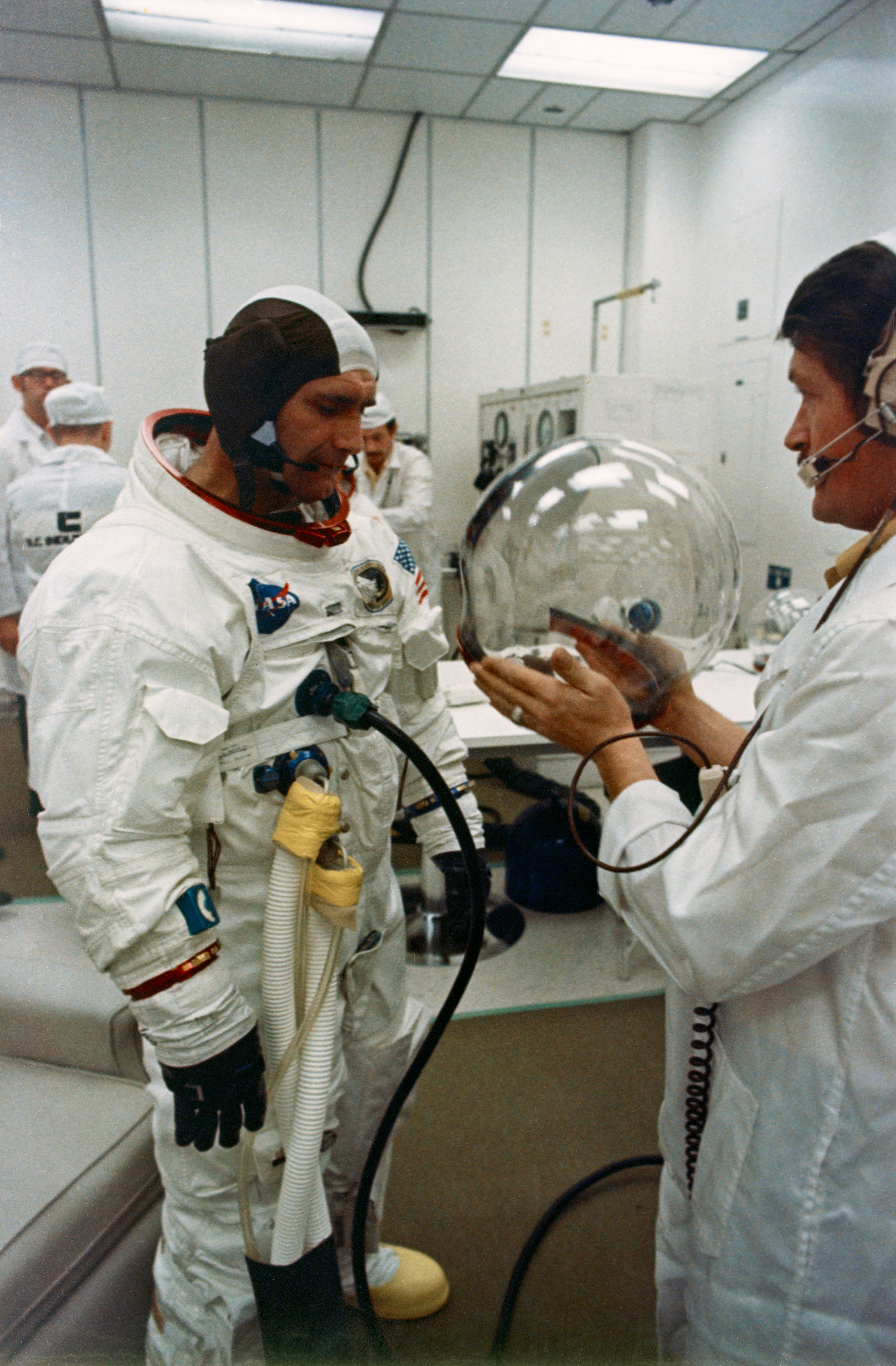 Astronaut Richard F. Gordon suits up during Apollo 12 prelaunch countdown