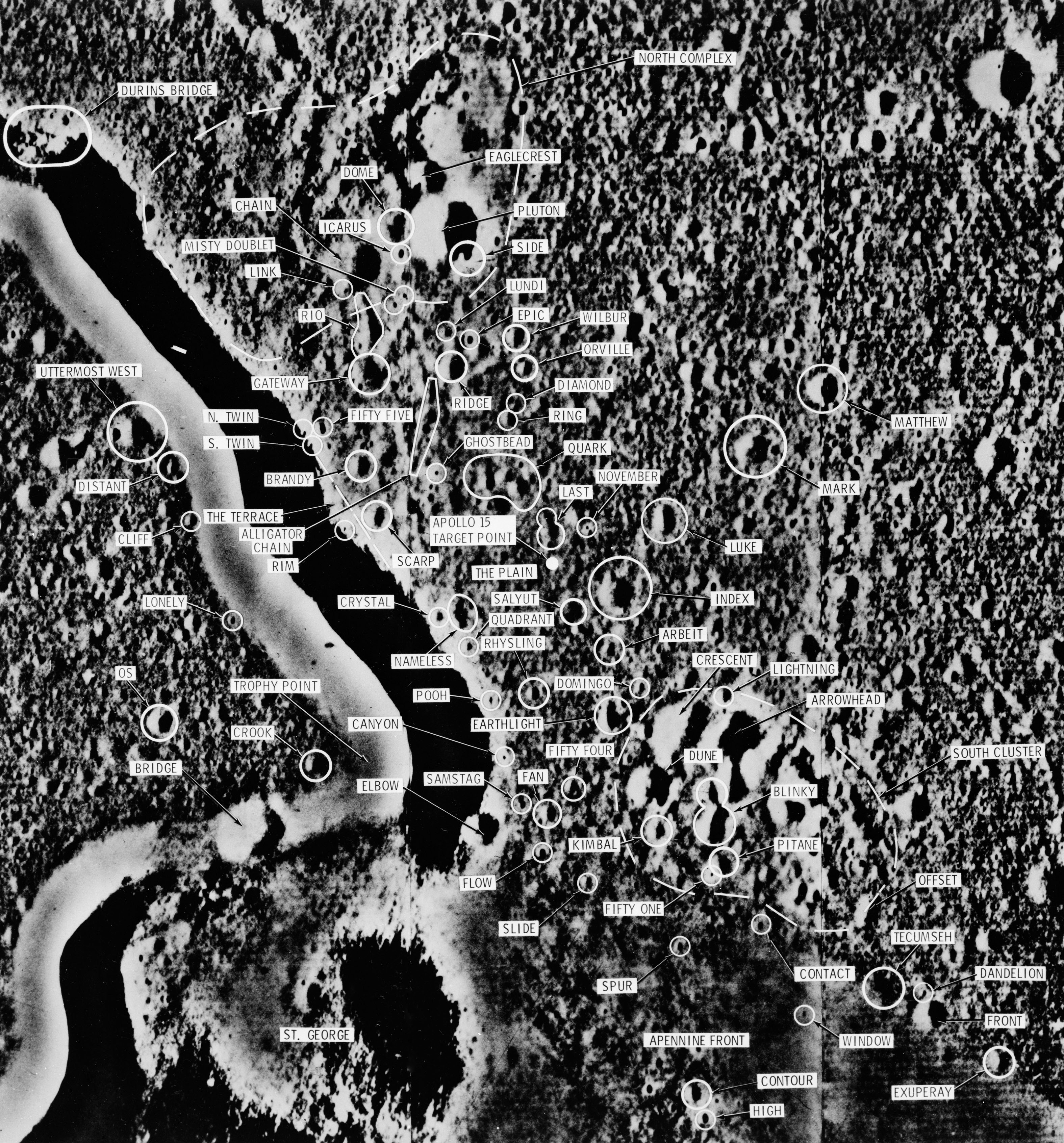 LUNAR SITE MAP (APOLLO XV) - MSC