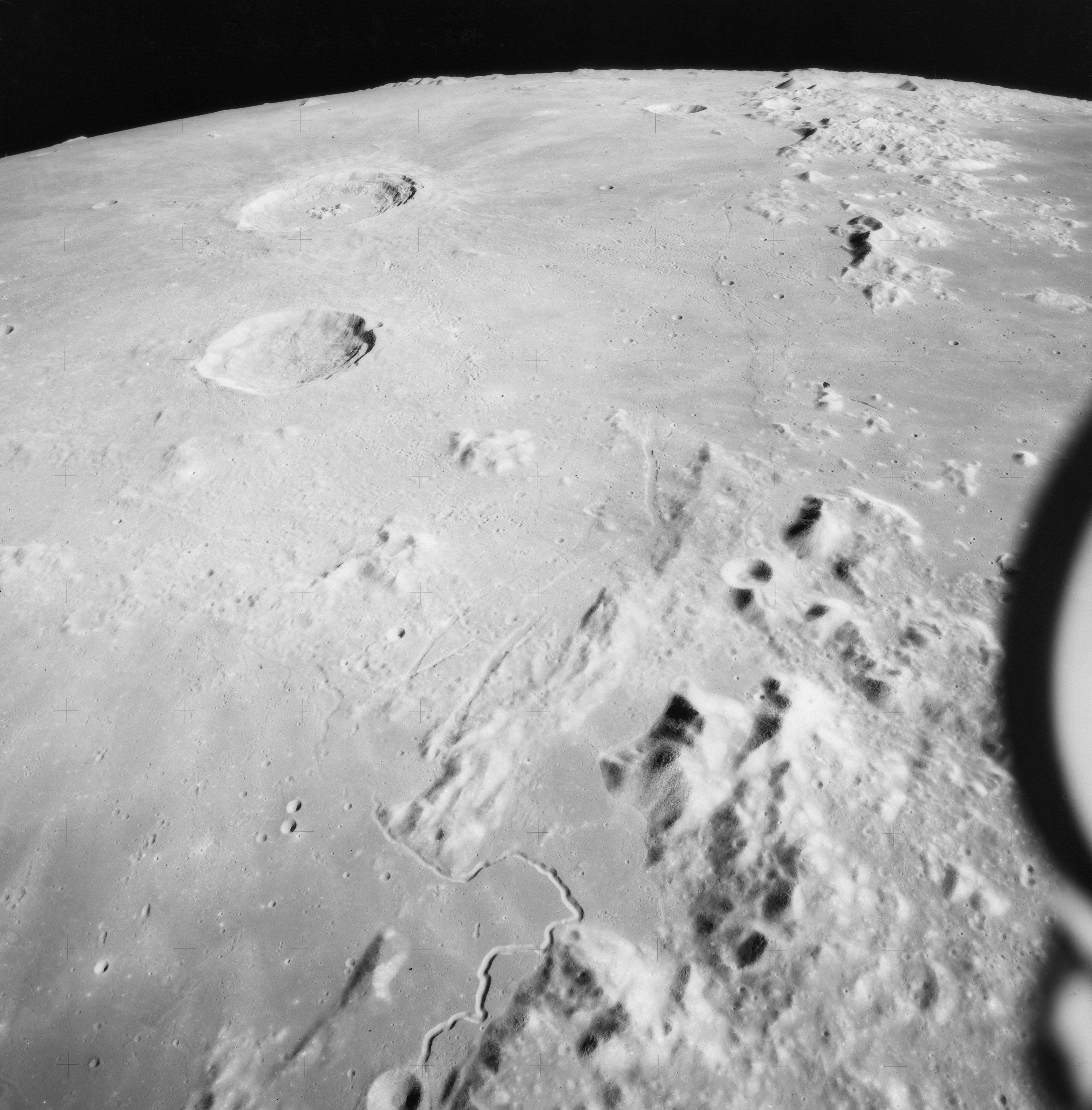 View of Hadley-Apennine area, looking north, photographed by Apollo 15
