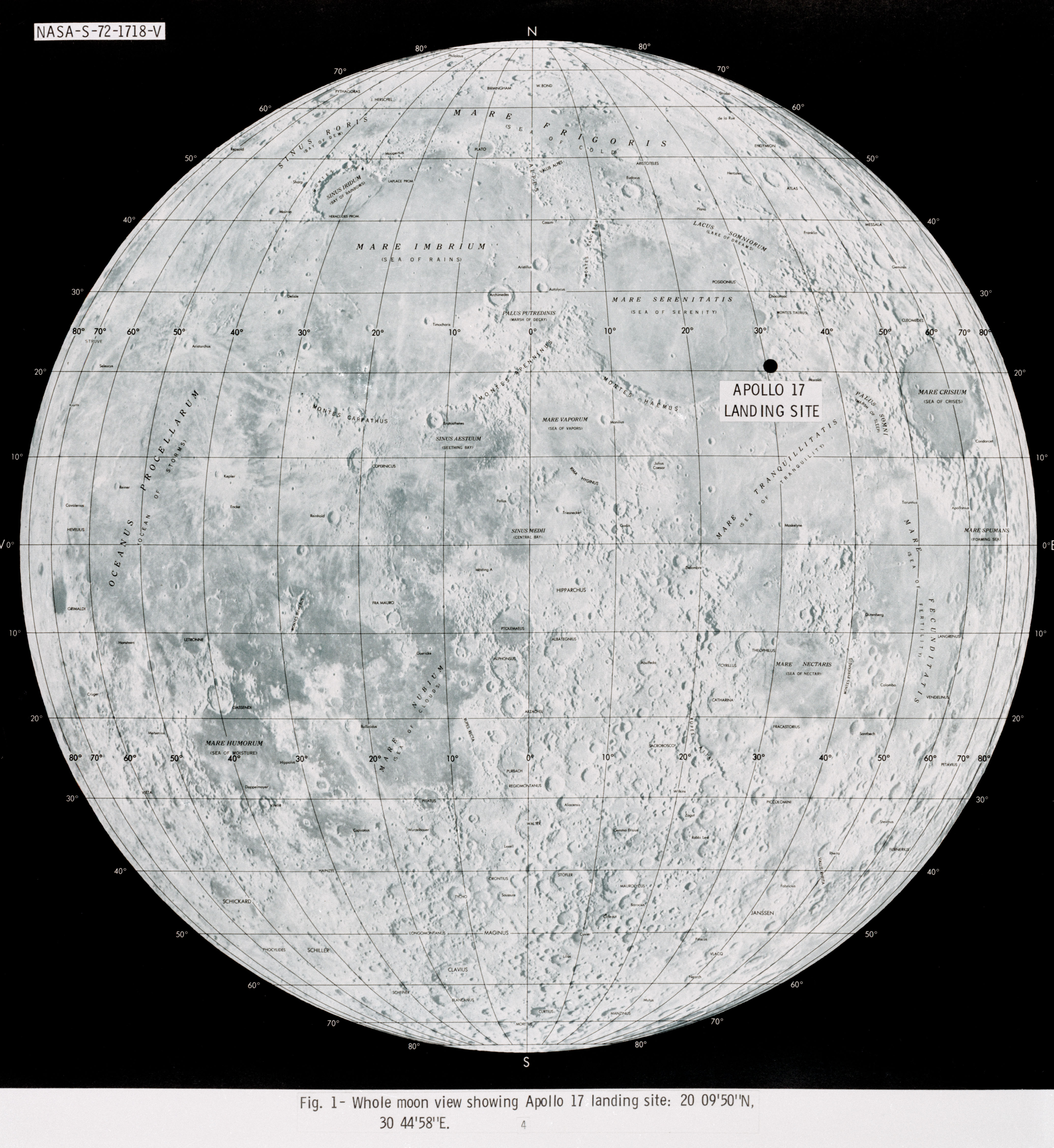 Photograph of Apollo 17 lunar landing site location