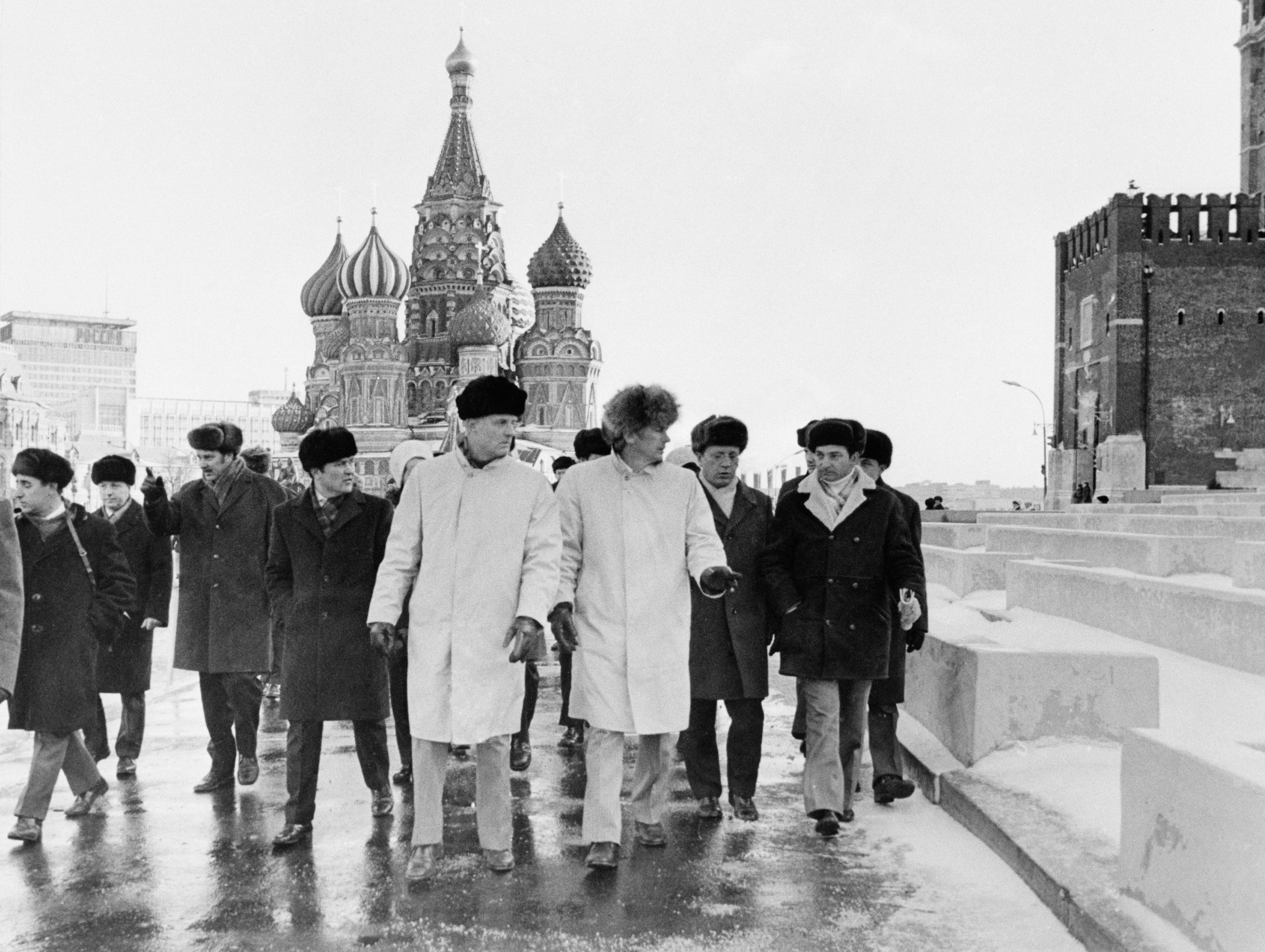 Astronauts and Cosmonauts sightseeing at Red Square in Moscow