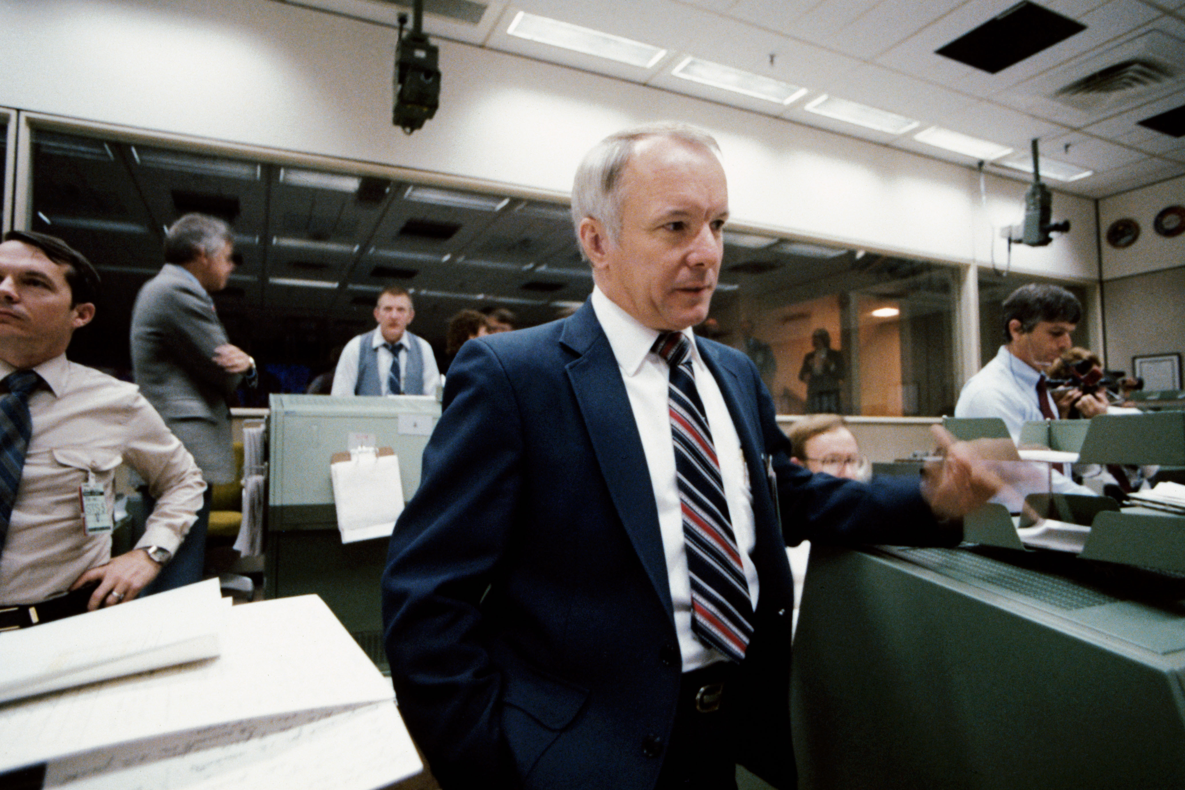 STS-5 Mission Operations Control Room (MOCR) - Cox, John T. Dr. - JSC