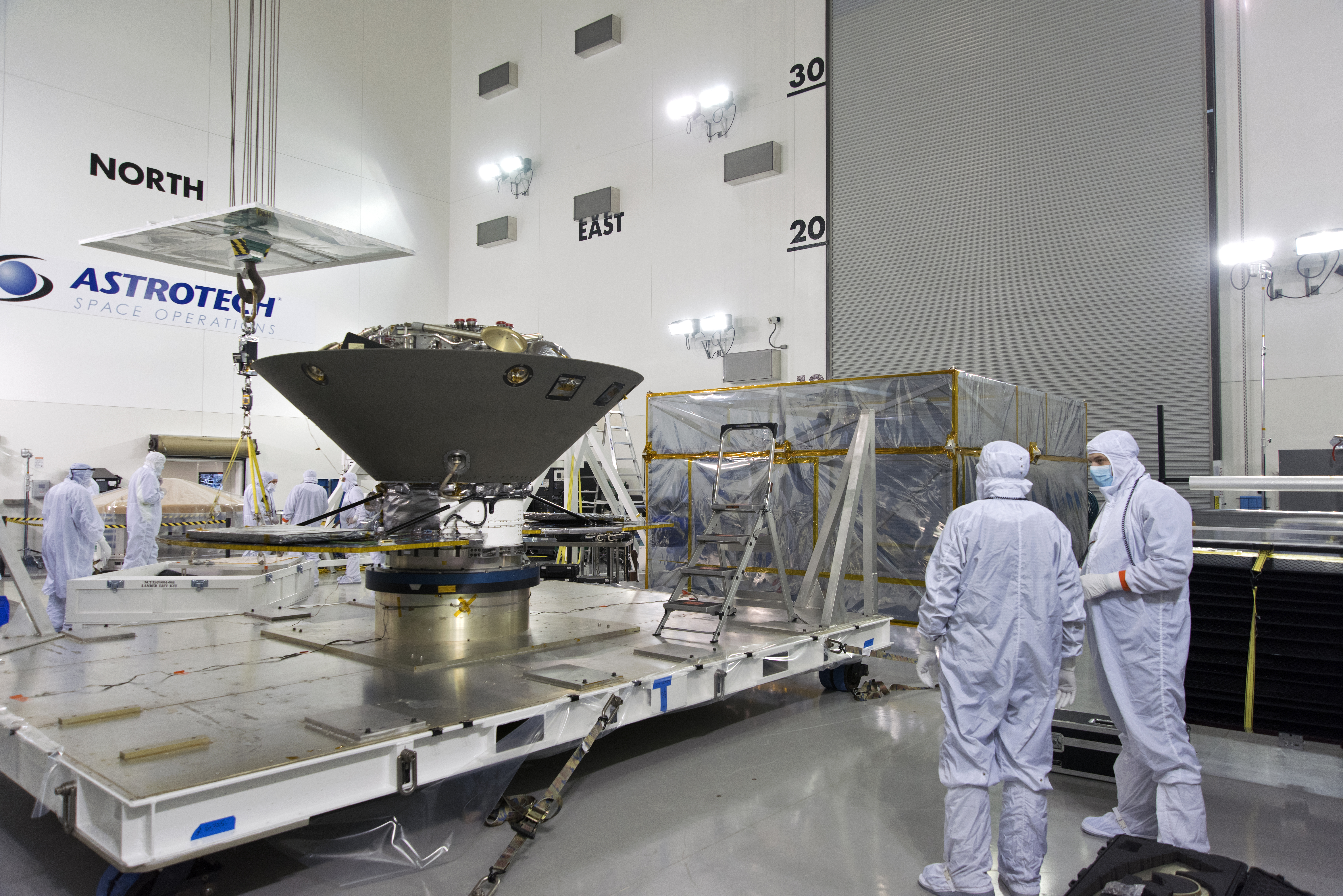 InSight Spacecraft Lift to Rotation Fixture