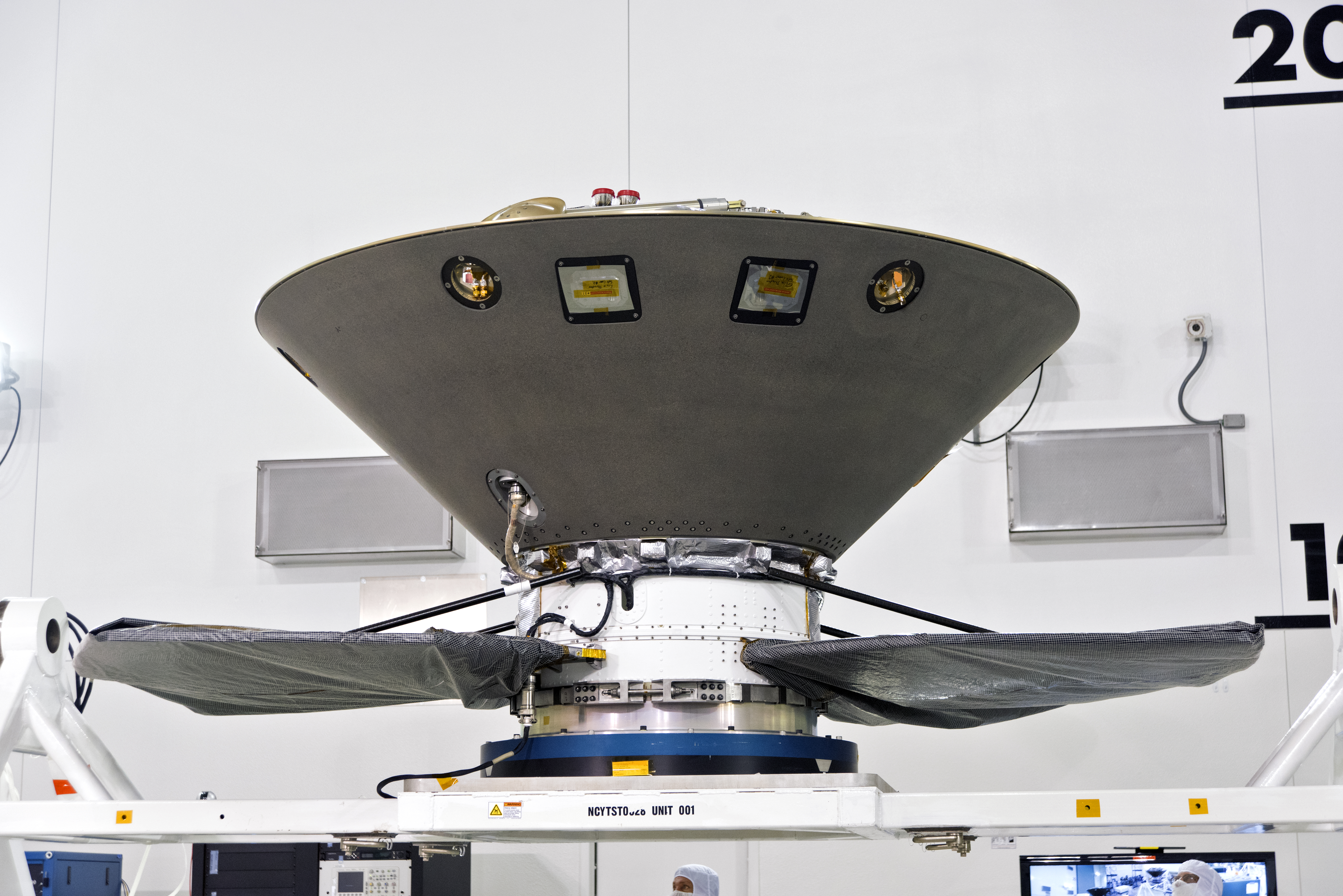 InSight Spacecraft Lift to Rotation Fixture