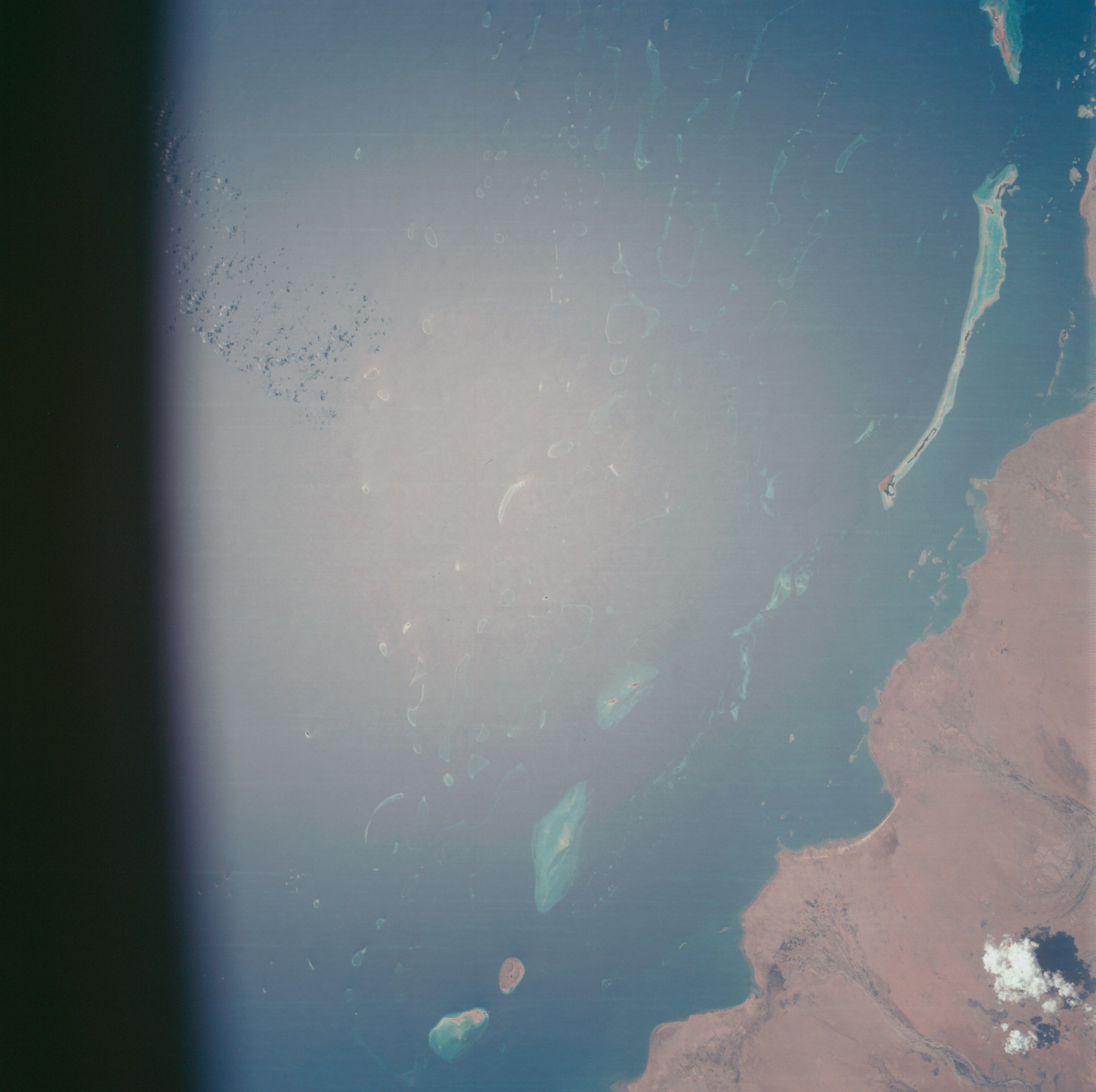 Red Sea coastal area of Saudi Arabia as seen from the Apollo 7 spacecraft