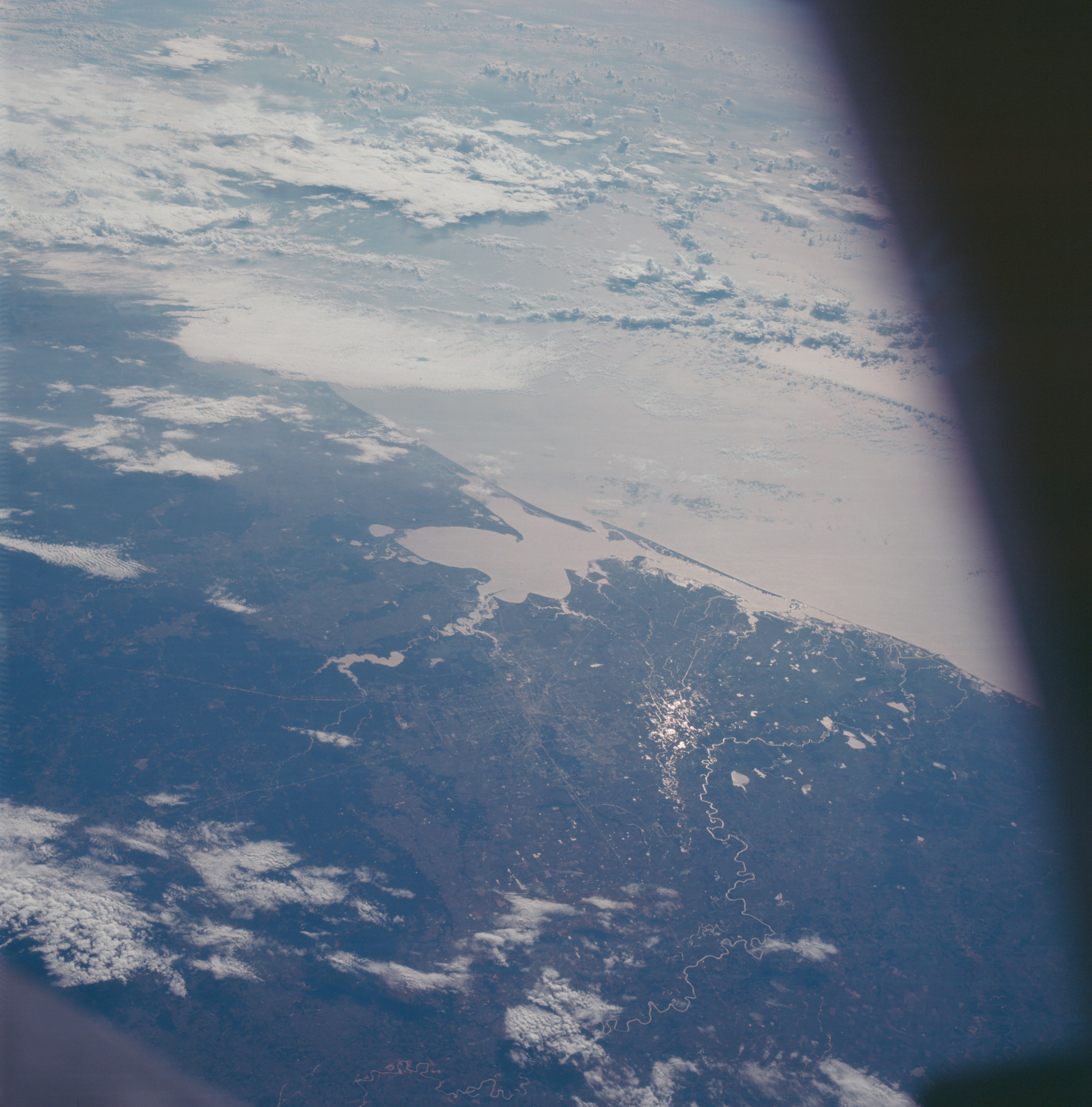 Houston, Texas and Gulf Coast area as seen from the Apollo 7 spacecraft