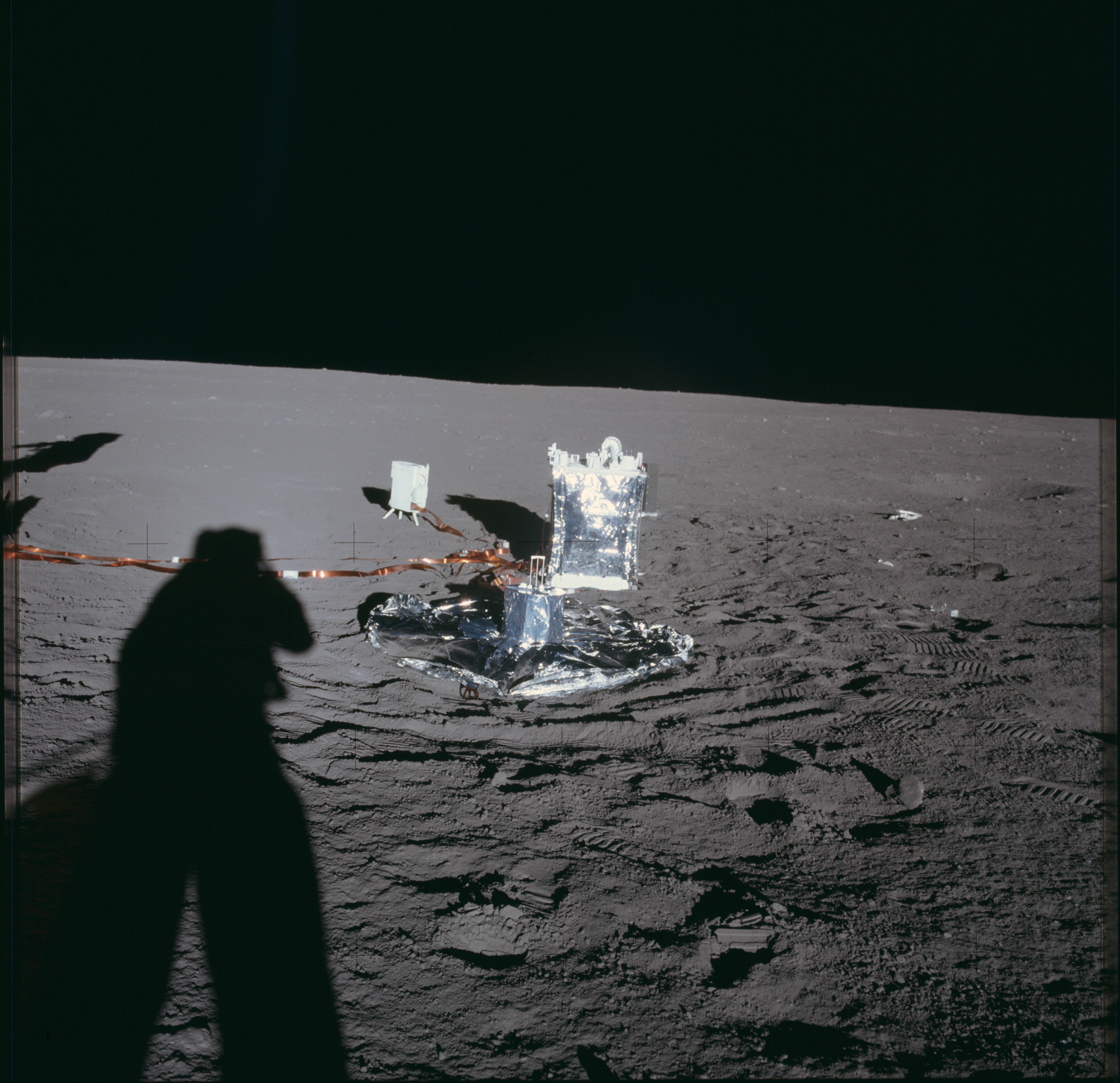 Apollo 12 Mission image - View of part of the deployed Apollo Lunar Surface Experiment Package (ALSEP)