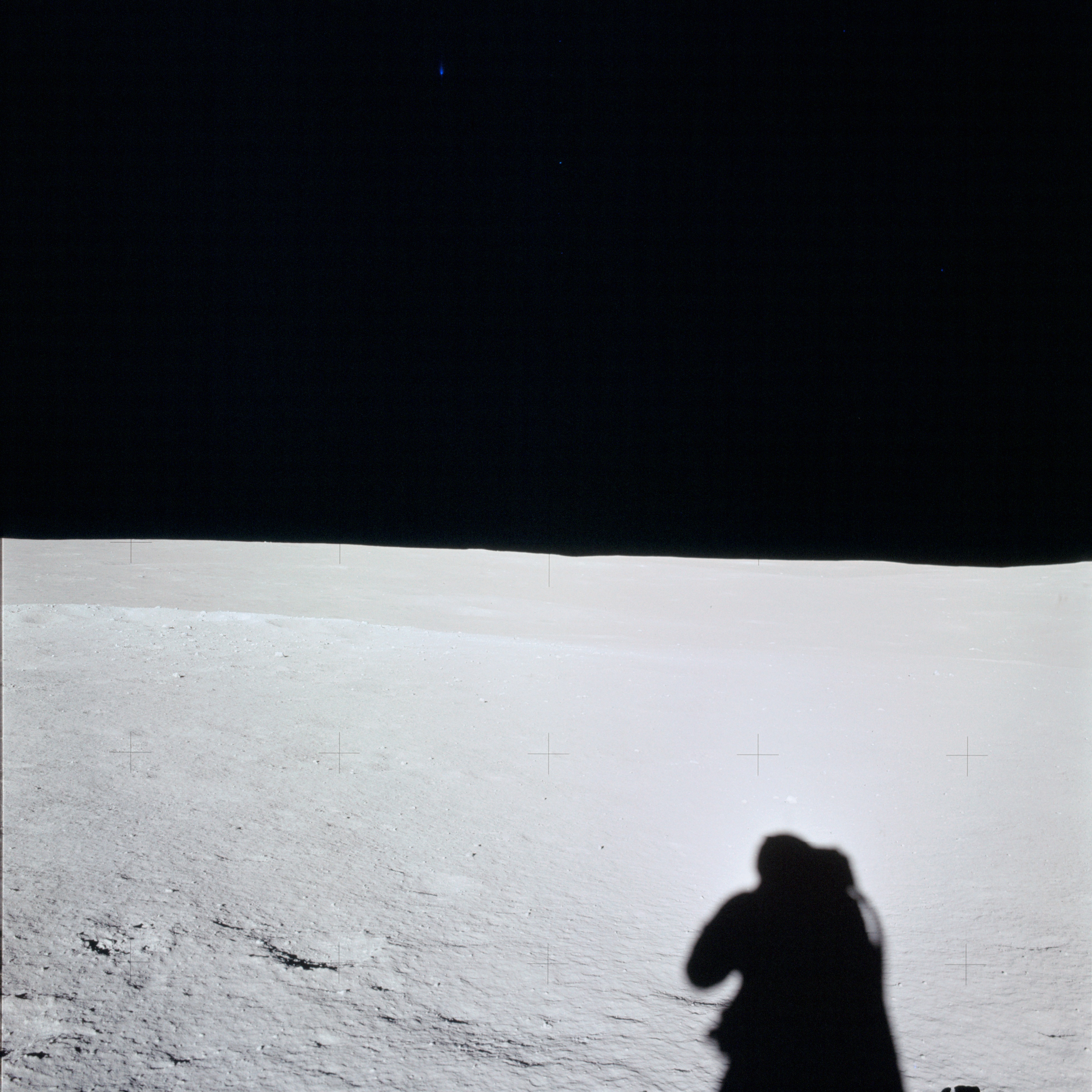 Apollo 14 Mission image - View of the Lunar Surface towards the western Horizon.