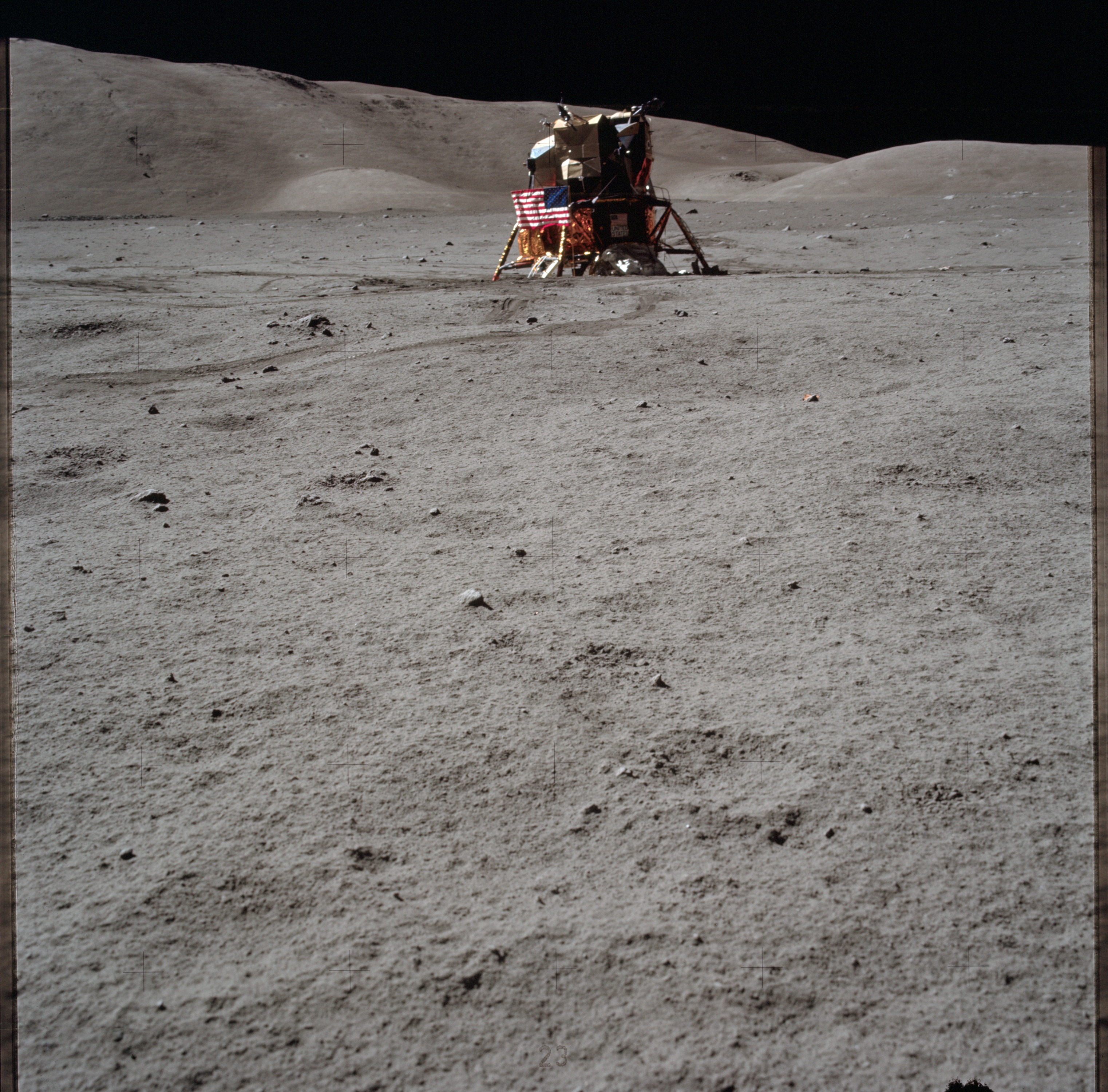 Apollo 17 Mission image - STA LM,LM, Flag