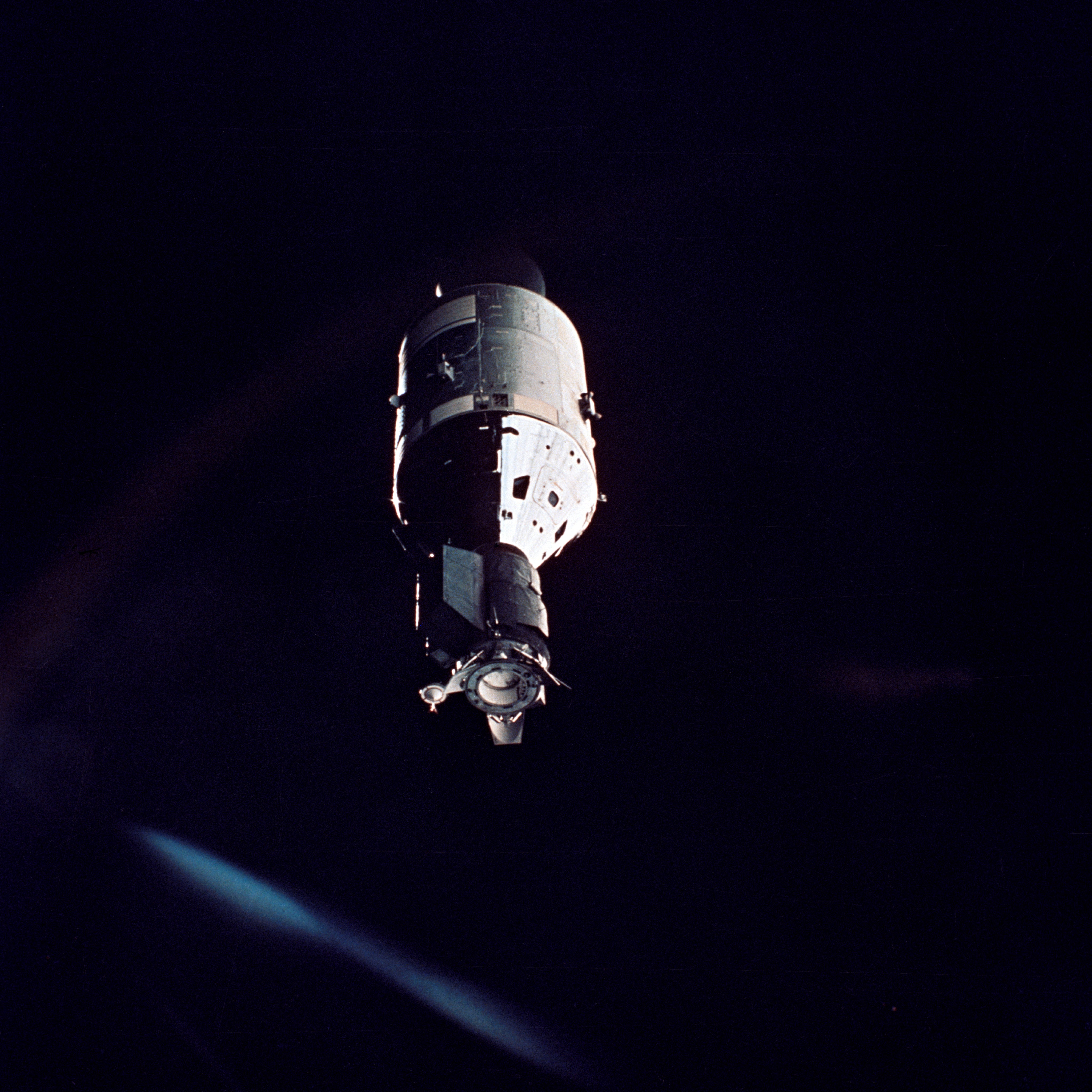 American Apollo spacecraft as seen from Soviet Soyuz spacecraft in orbit