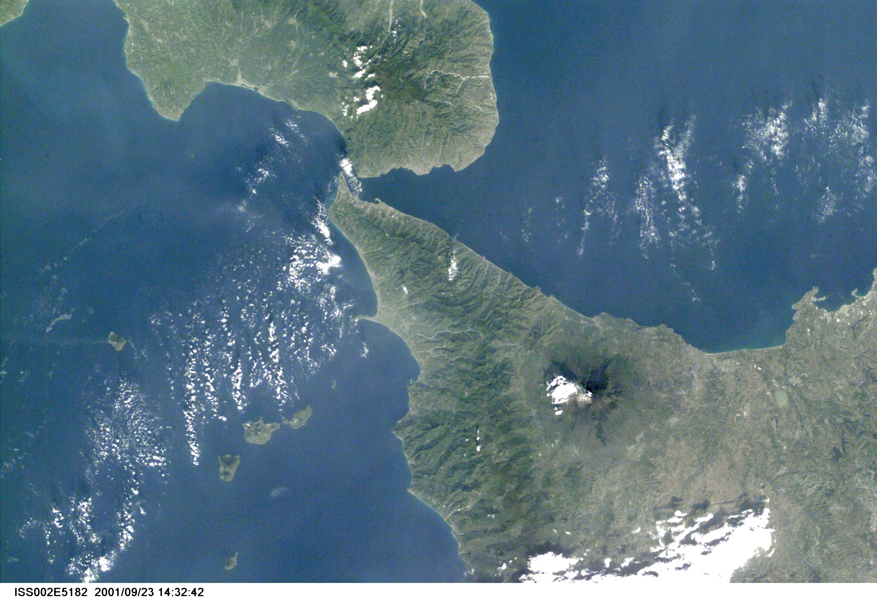 Part of the toe of Italy and Sicily taken by Expedition Two crew