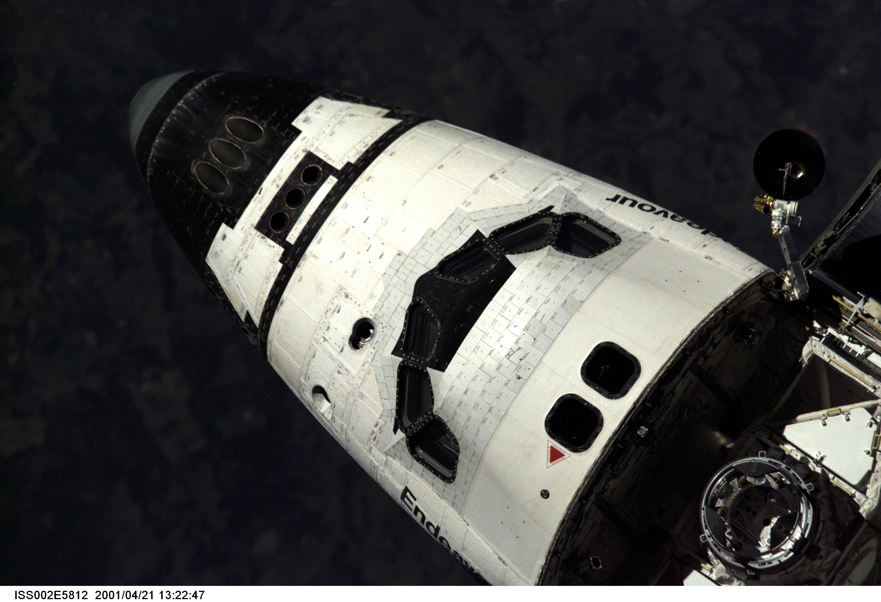 Forward Crew compartment of the STS-100 Endeavour prior to docking