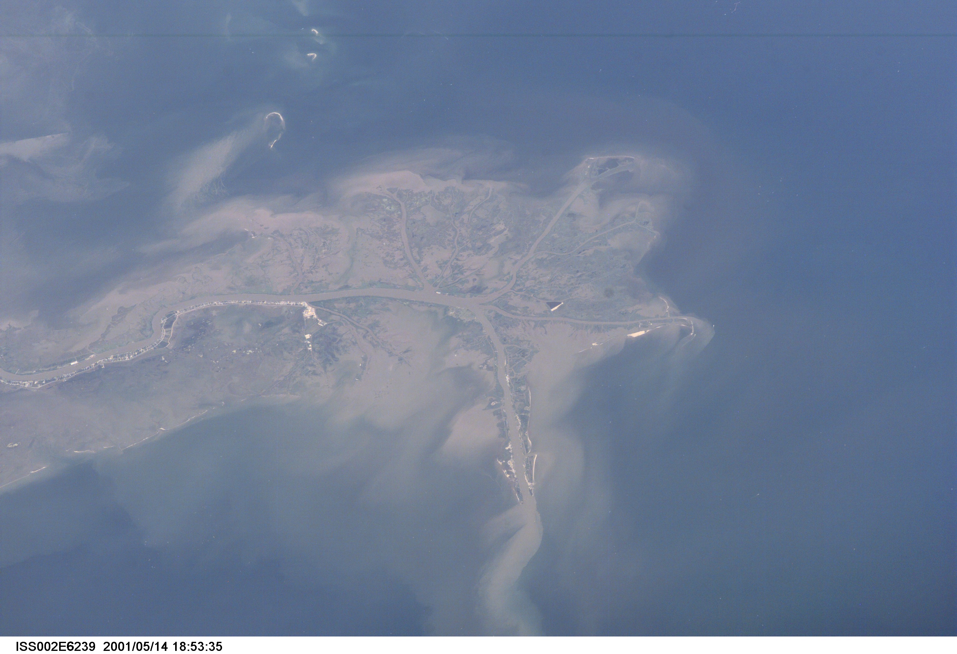 Mississippi delta taken by the Expedition Two crew