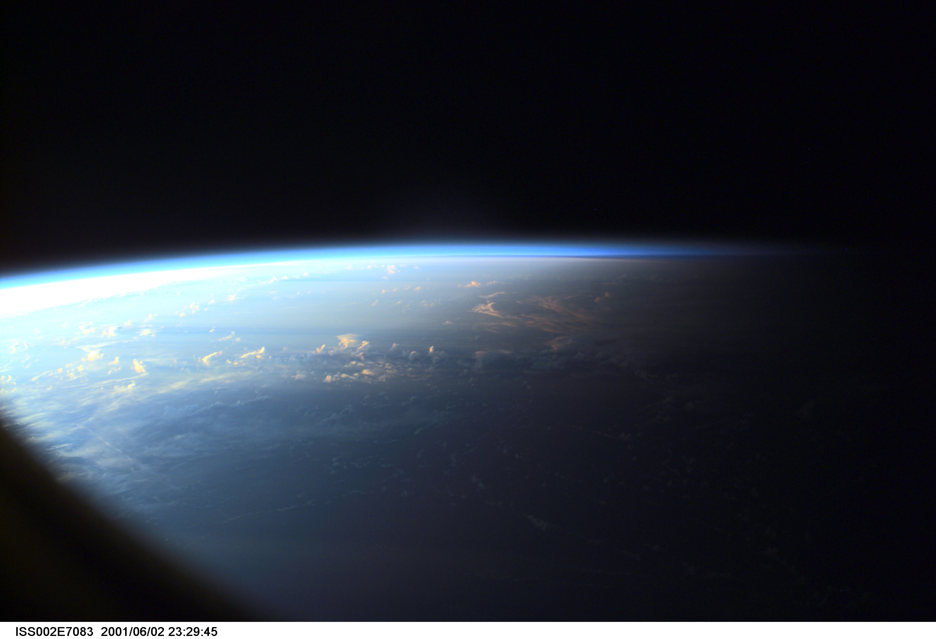 Earth limb taken by the Expedition Two crew