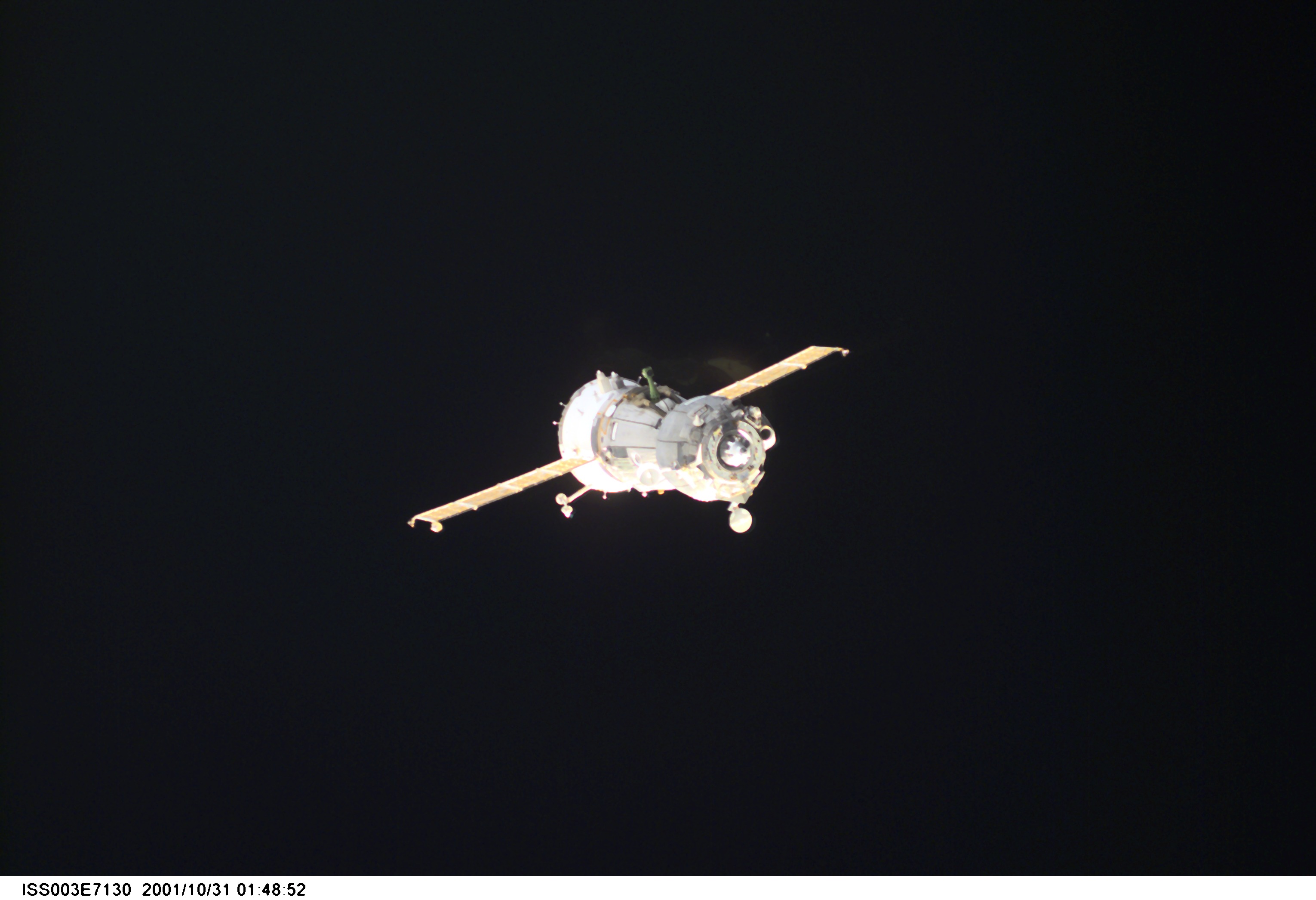 View of the Soyuz carrying the Taxi crew during undocking from the ISS
