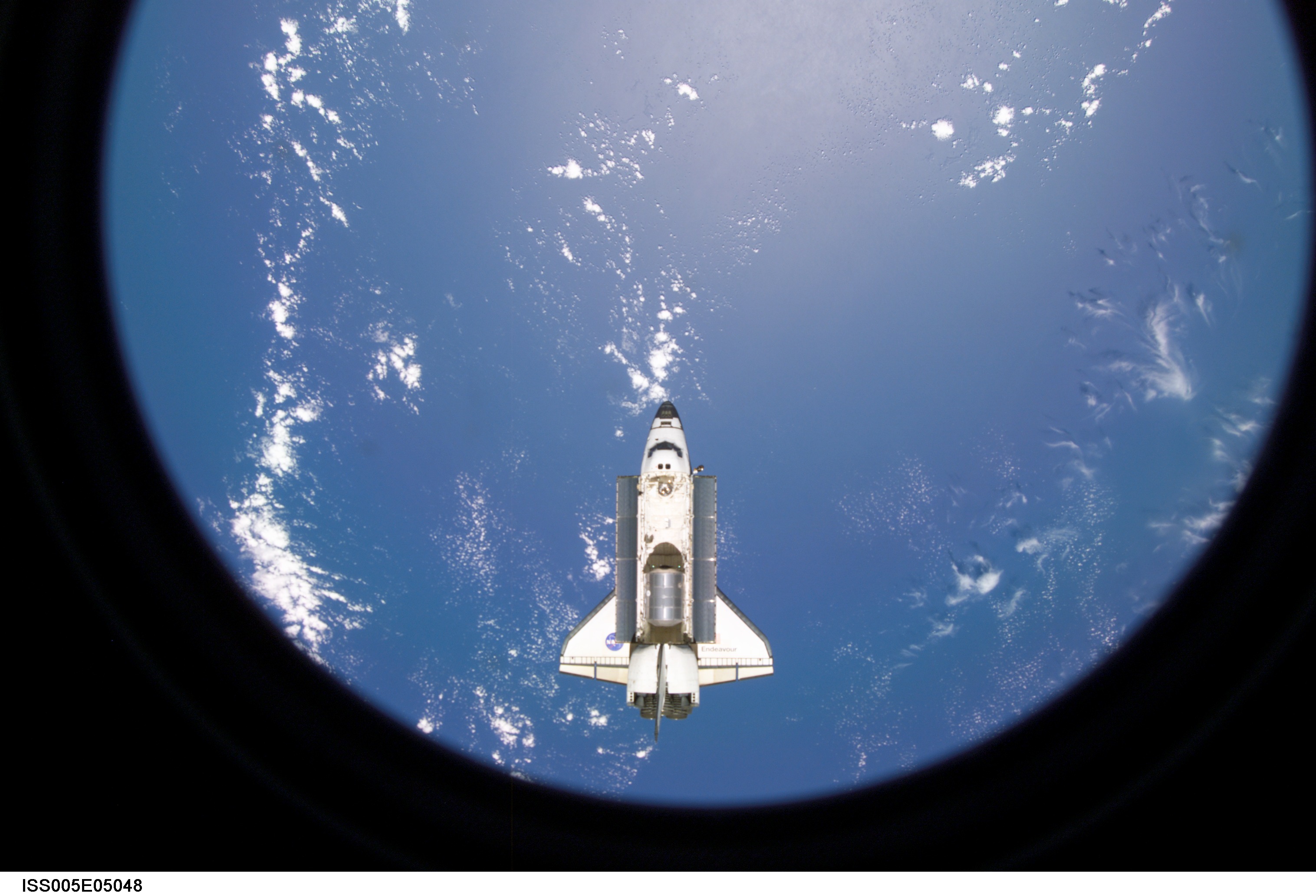 STS-111 orbiter Endeavor after undocking with the ISS