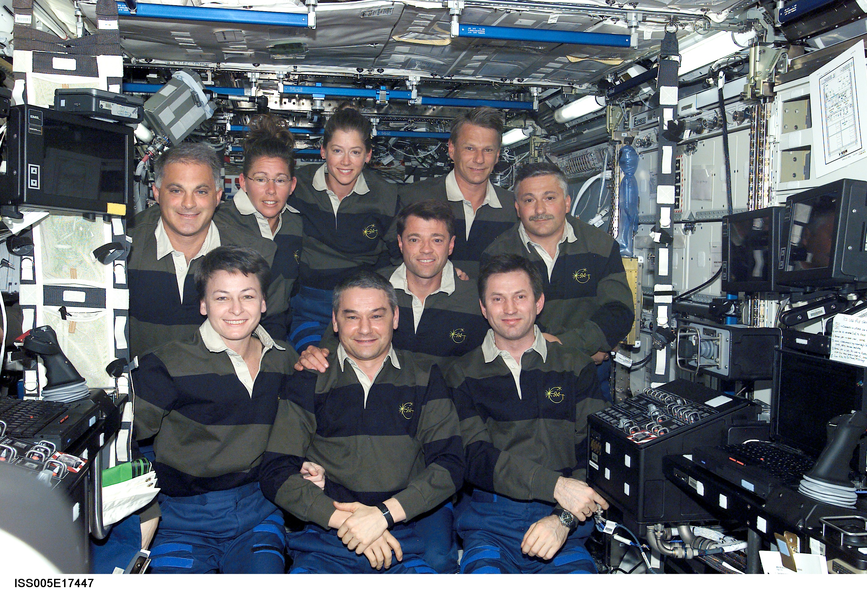 STS-112 and Expedition 5 in-flight crew portrait