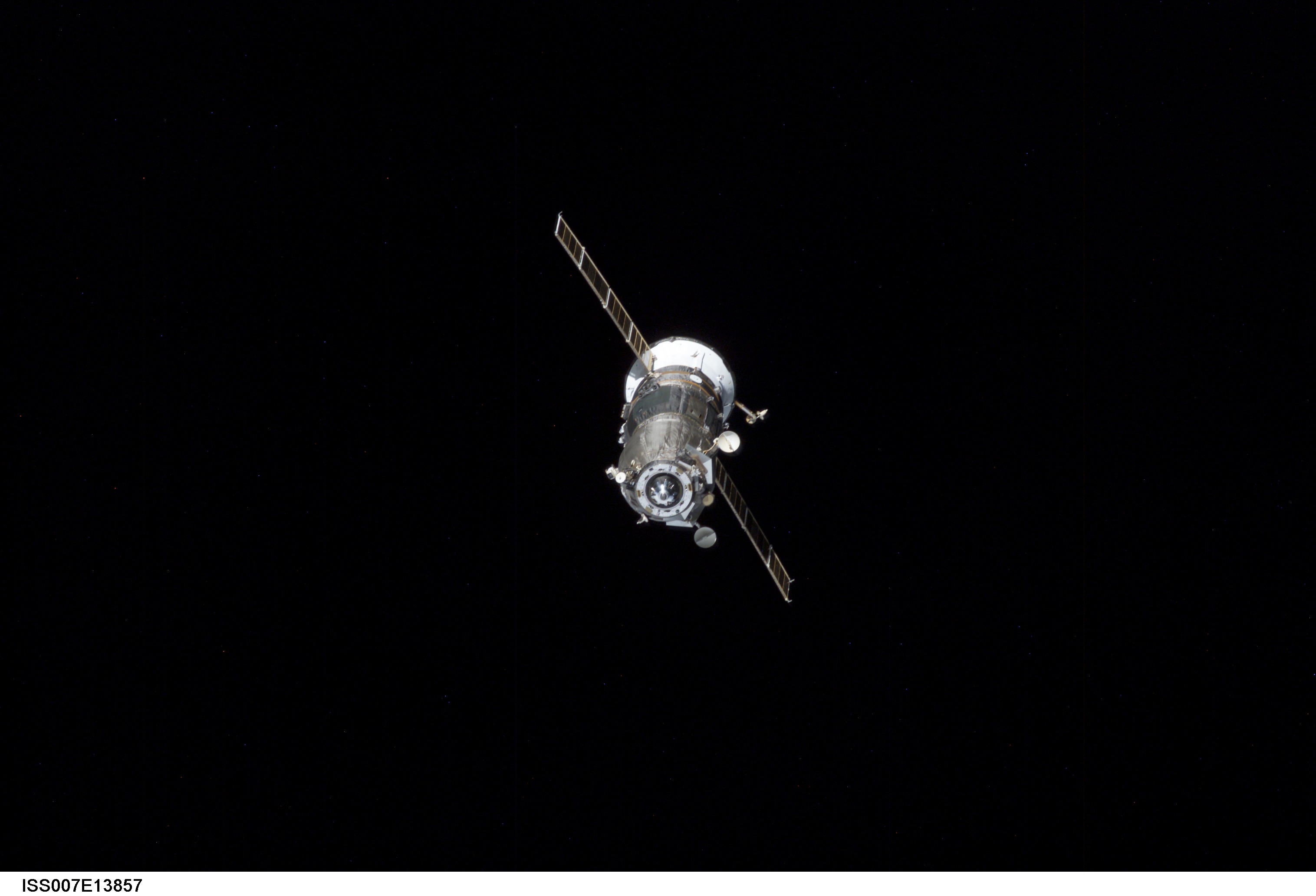 View of the Progress Spacecraft after undocking from the ISS during Expedition Seven