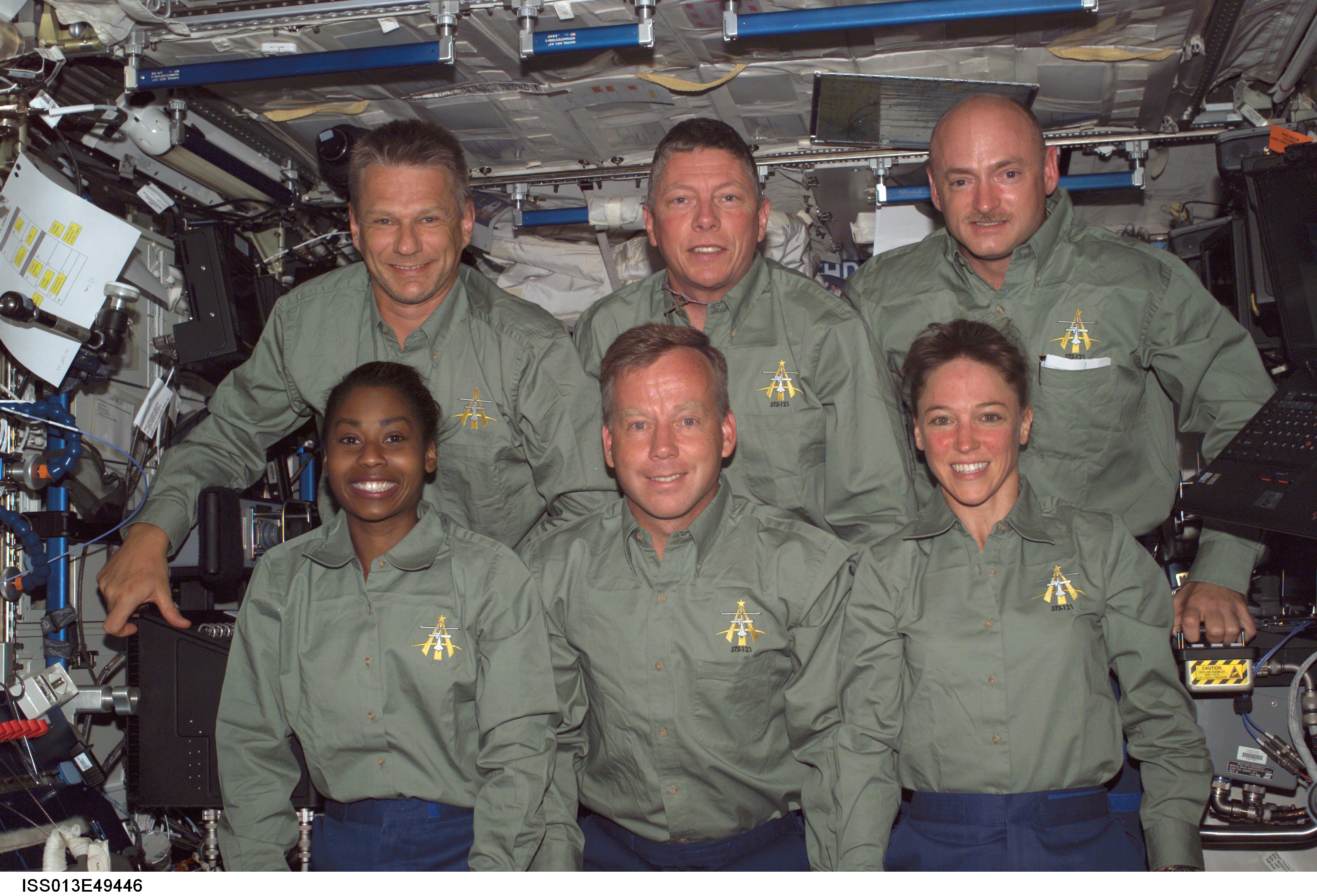 Group portrait of STS-121 crewmembers