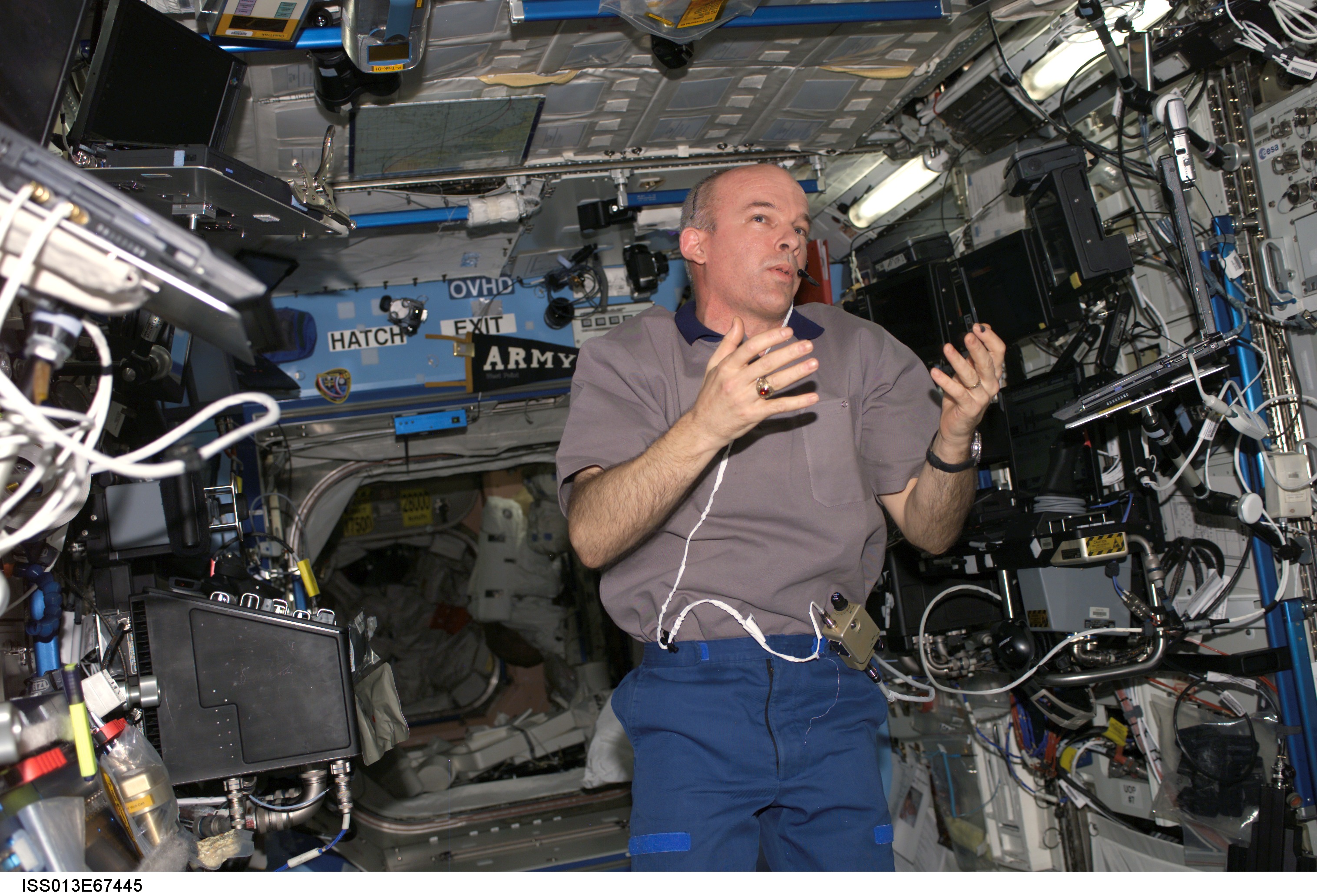 Williams in the U.S. Laboratory during Expedition 13