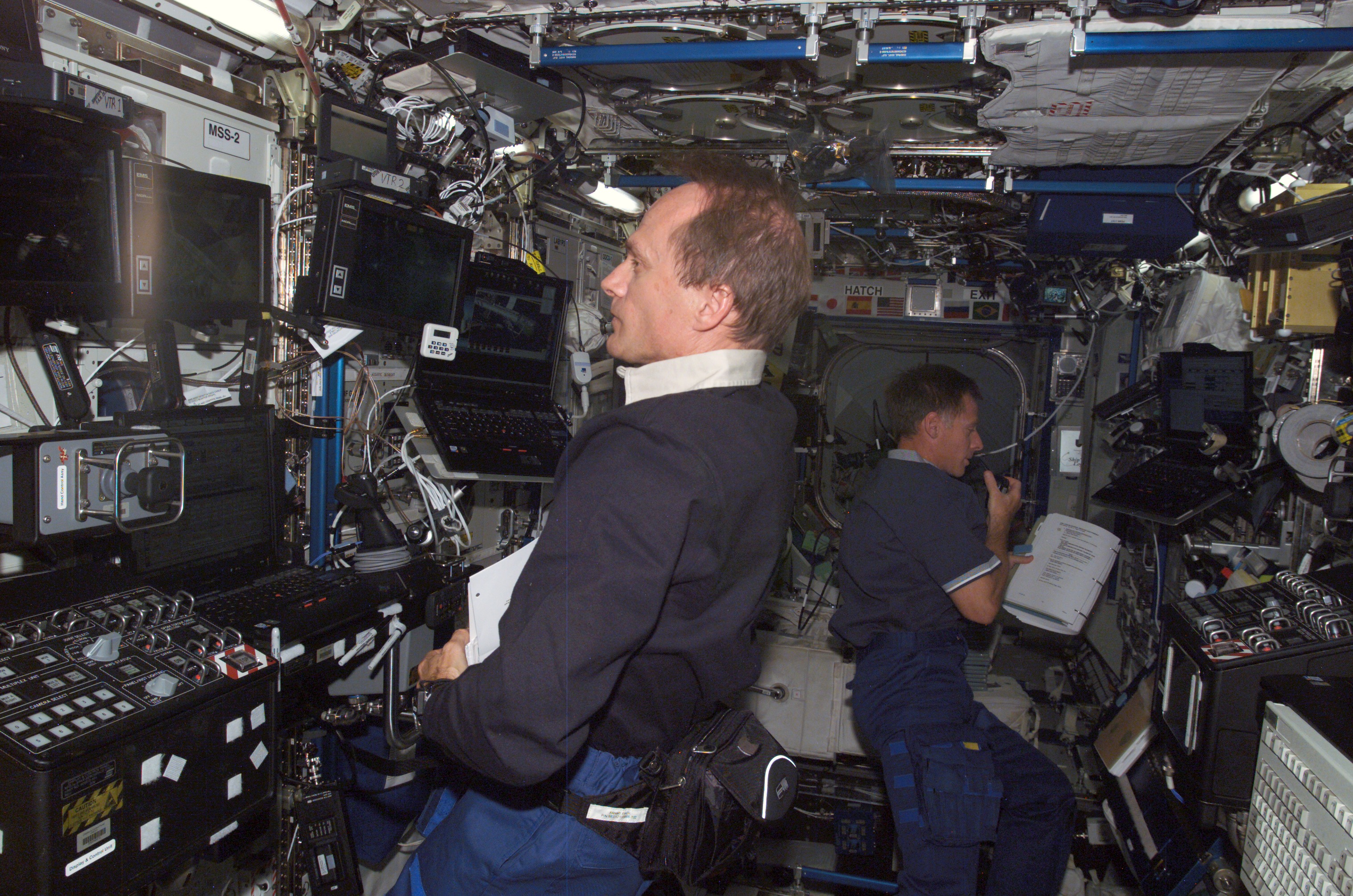 MacLean and Ferguson working in the U.S. Laboratory