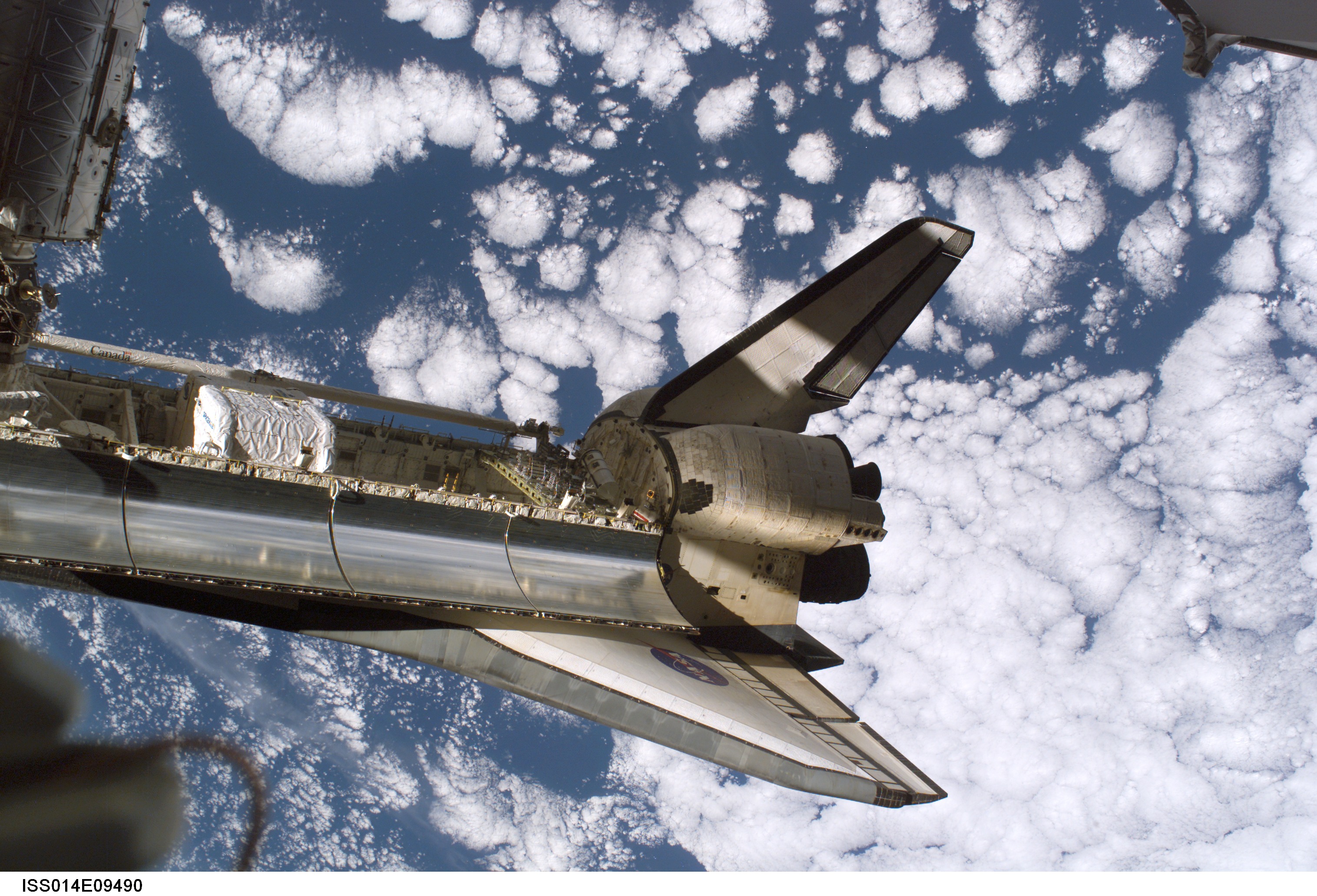 Discovery docked to ISS during STS-116 mission