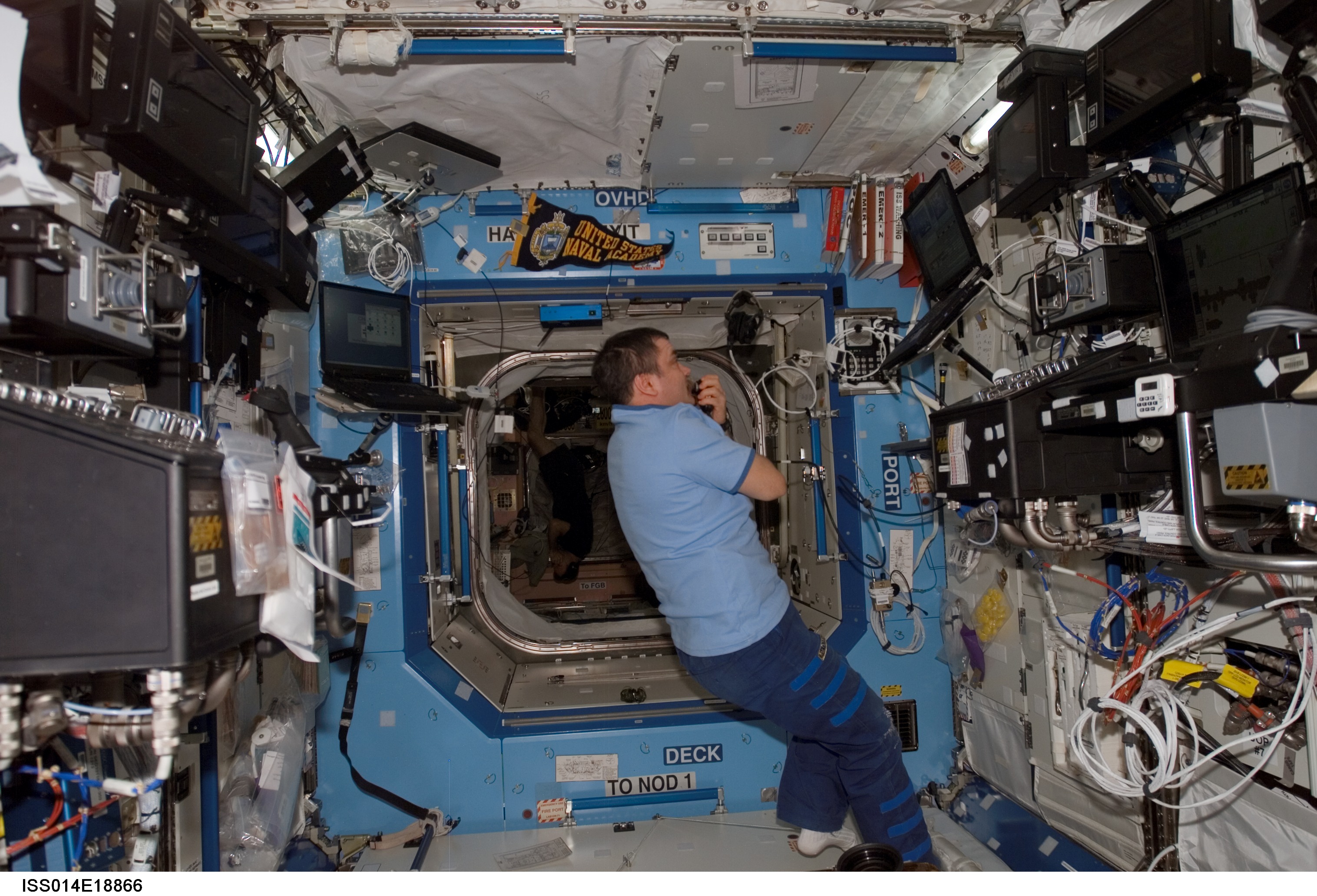 Tyurin in the Destiny laboratory module.