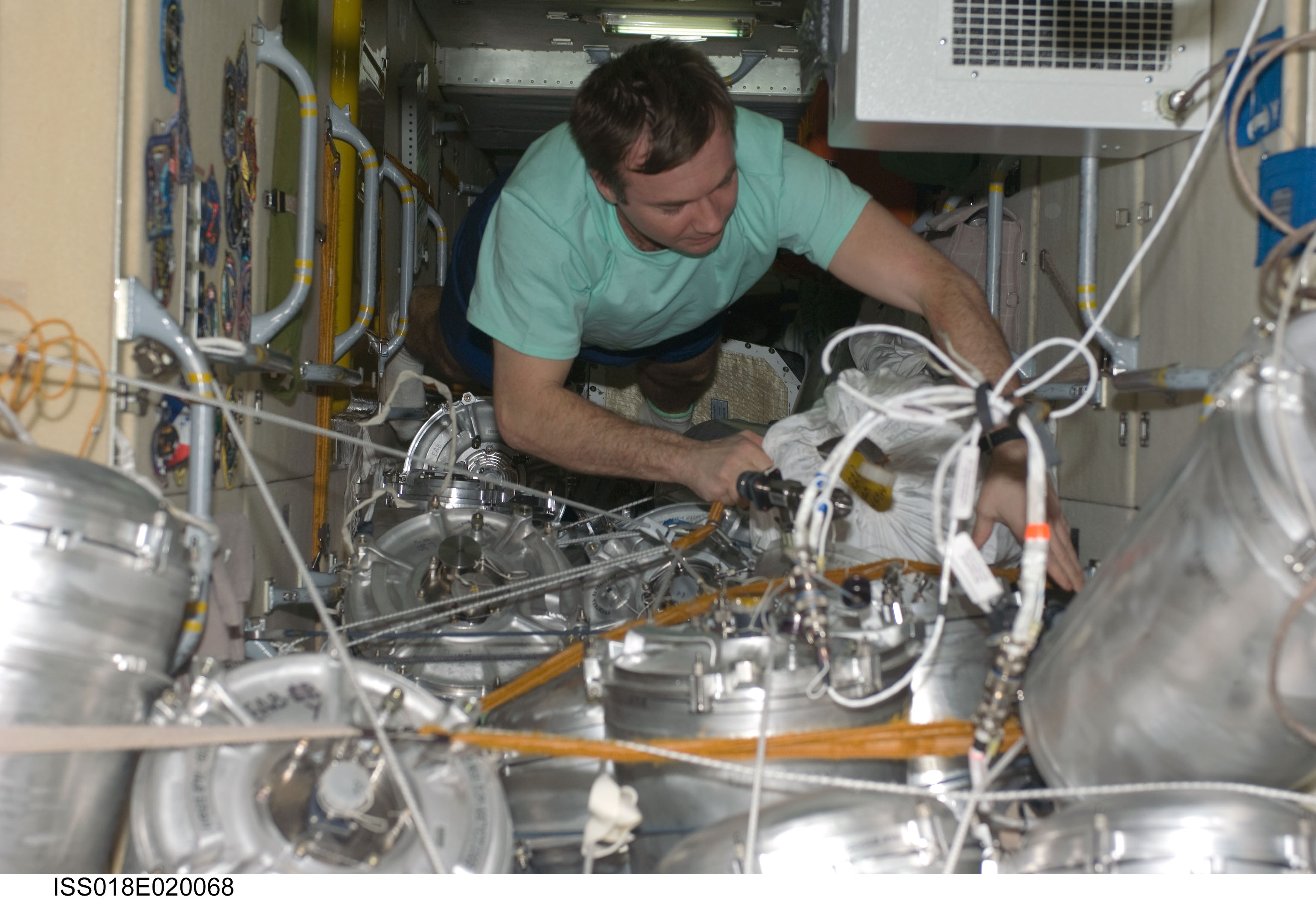 ISS Expedition 18 EAB Tanks in the Functional Cargo Block (FGB)
