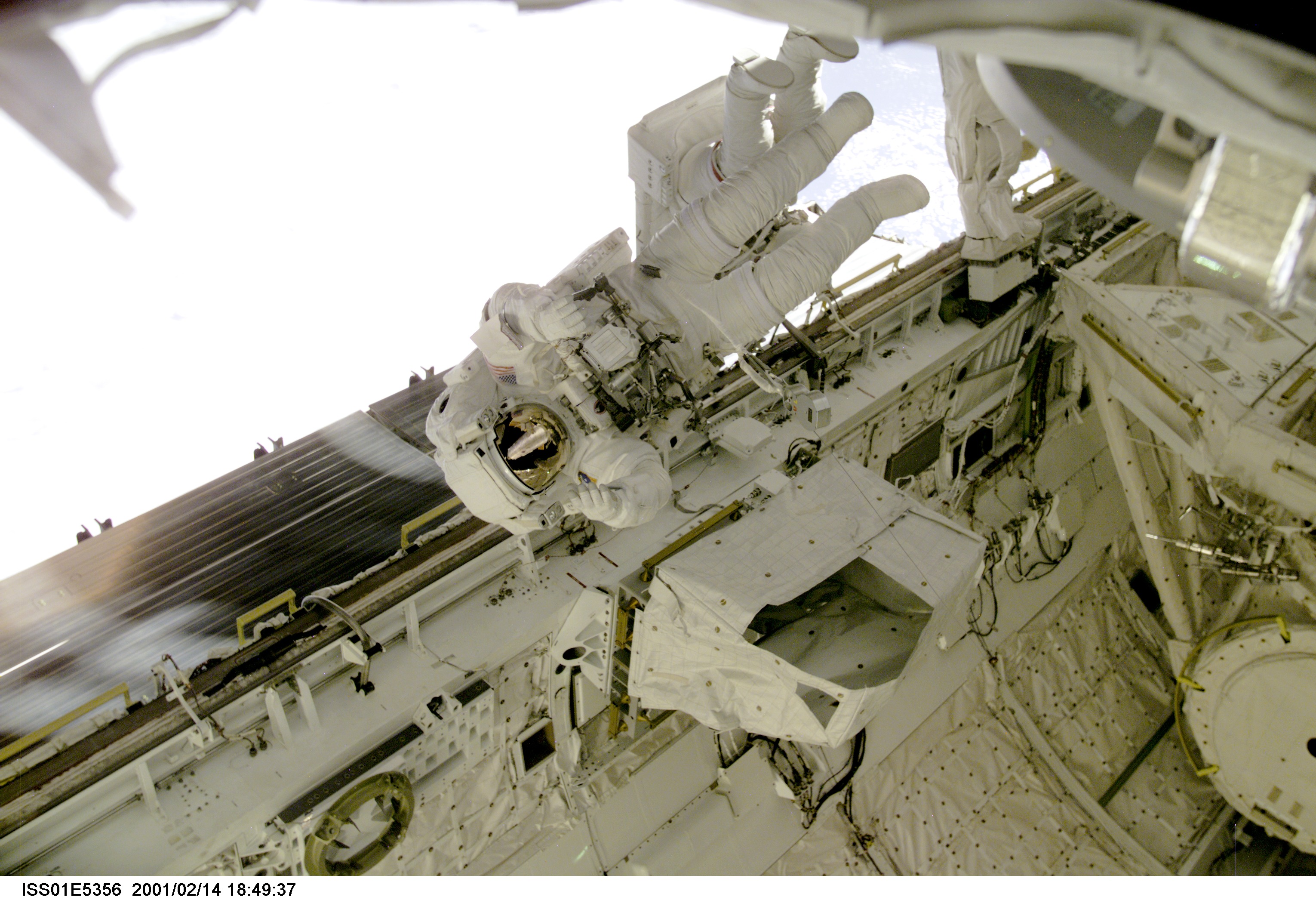 Curbeam and Jones during EVA