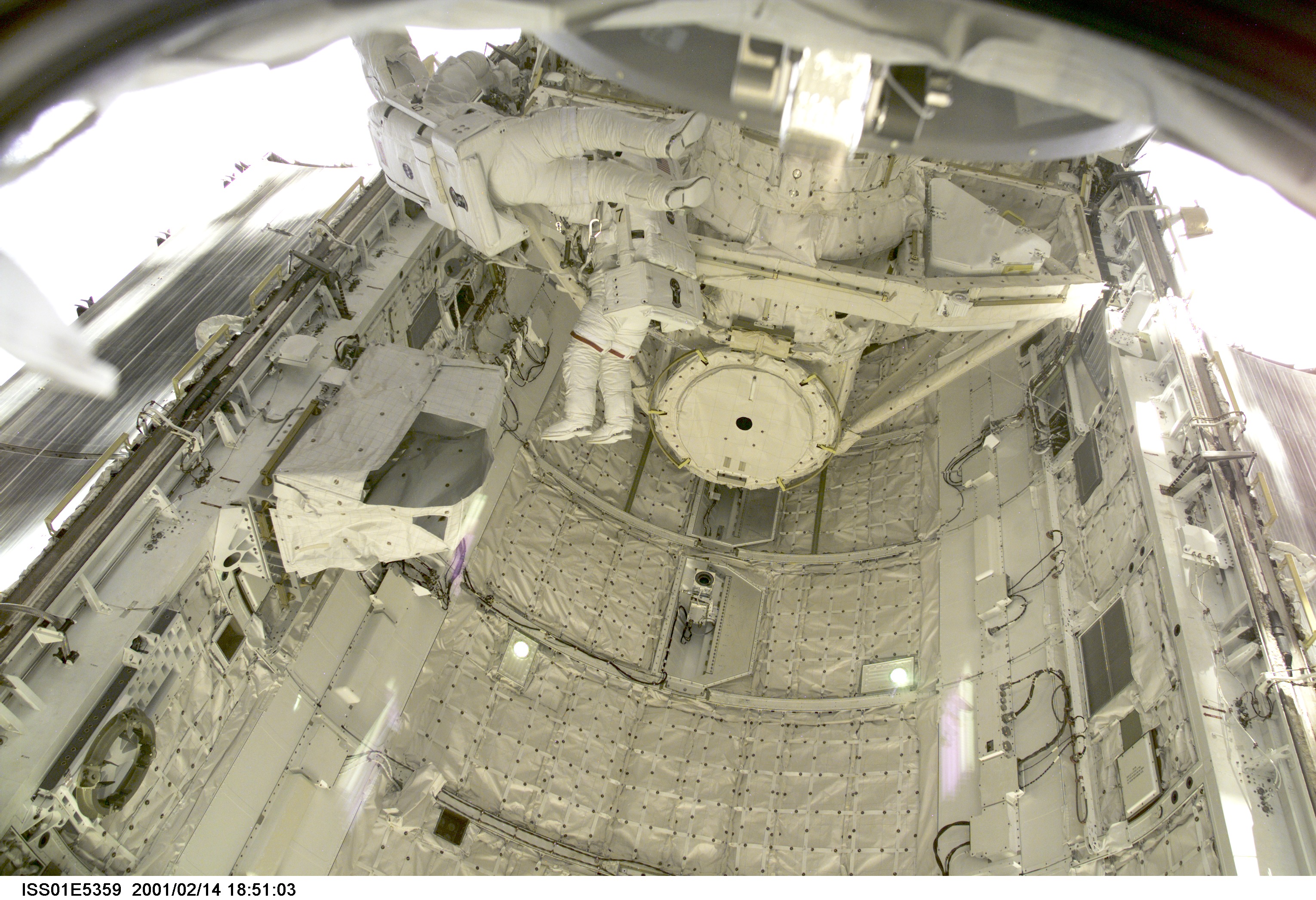 Curbeam and Jones during EVA