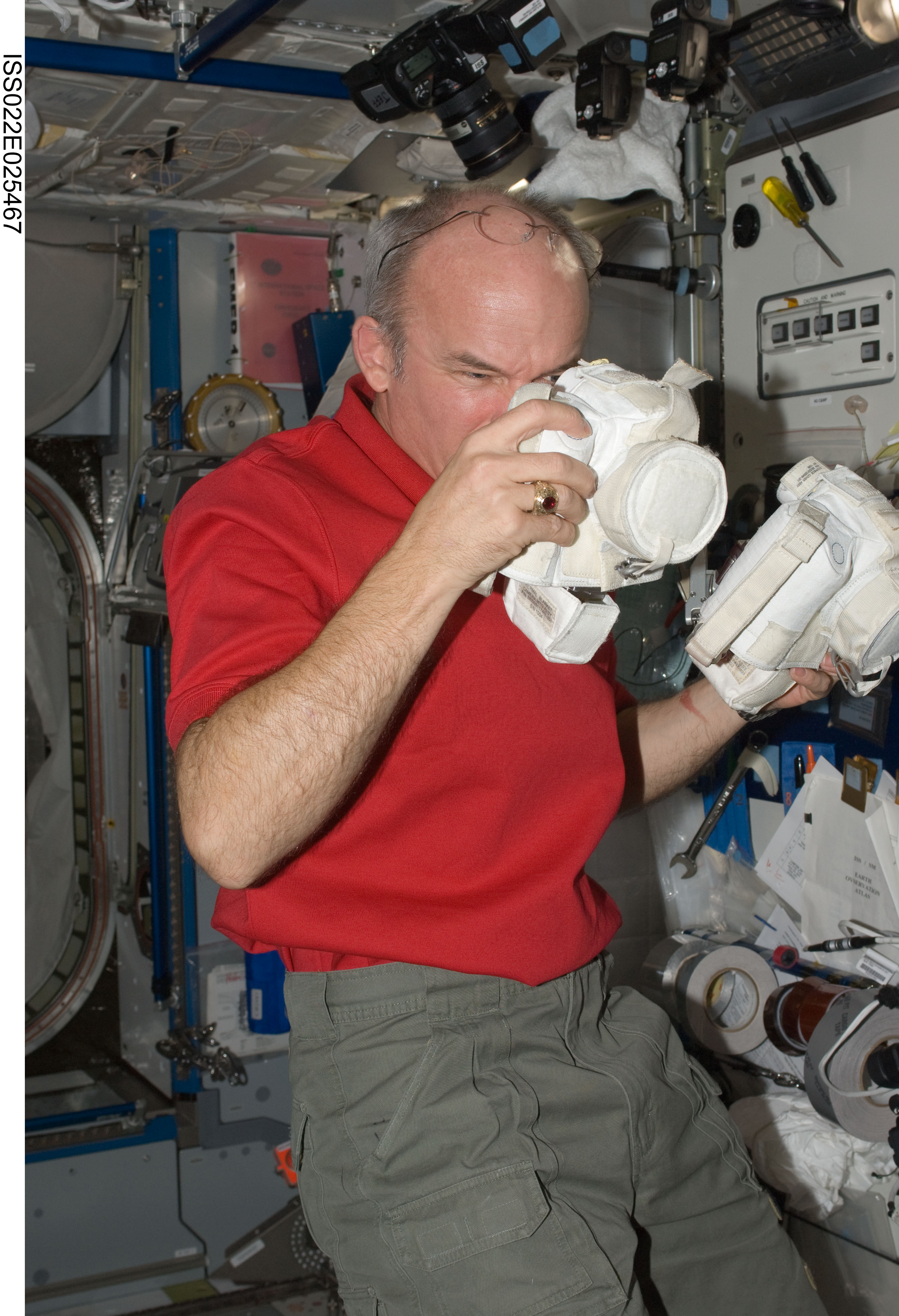 Williams in the Node 2 during Expedition 22