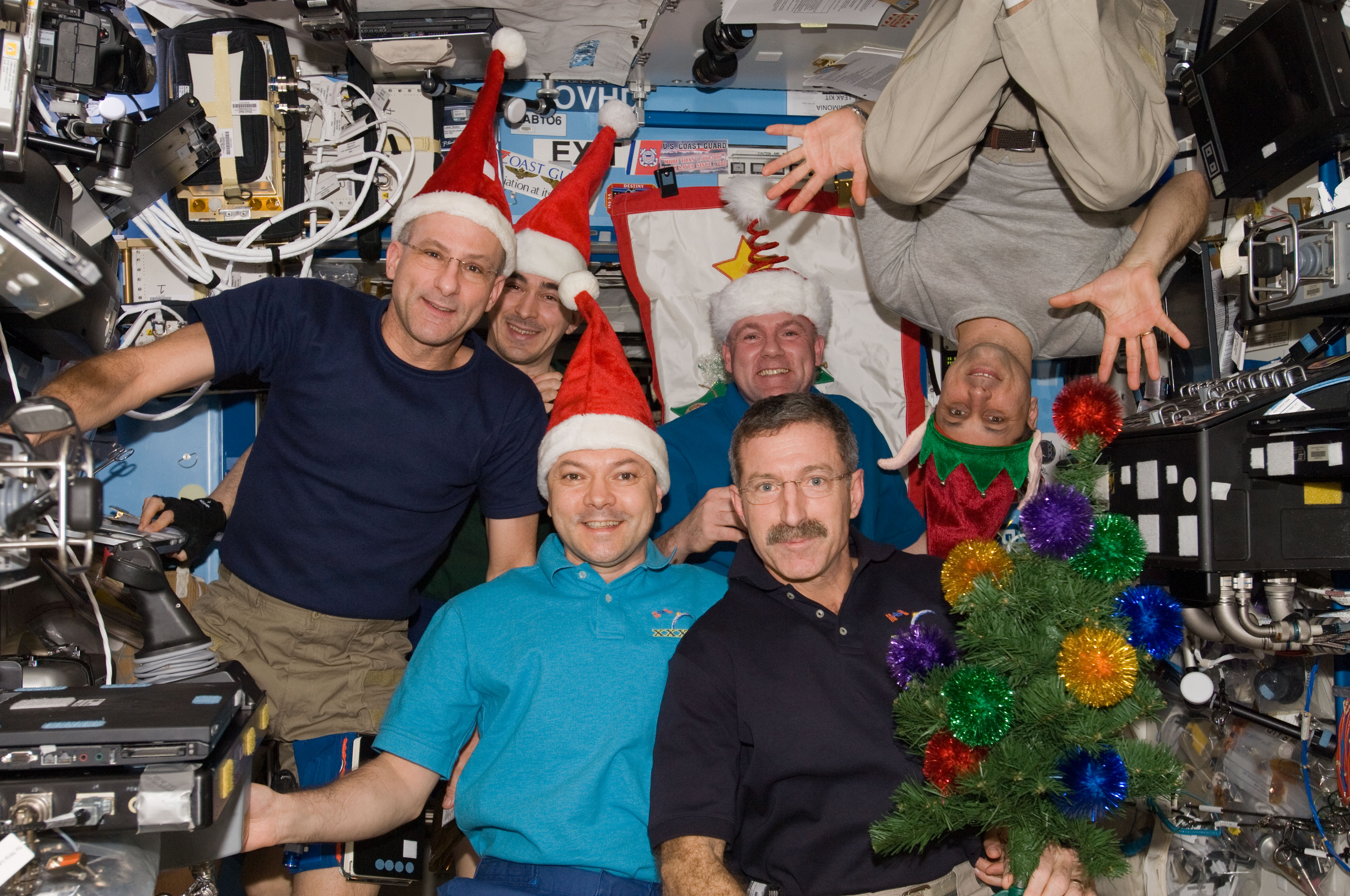 Expedition 30 Crew Members celebrate Christmas in the U.S. Laboratory